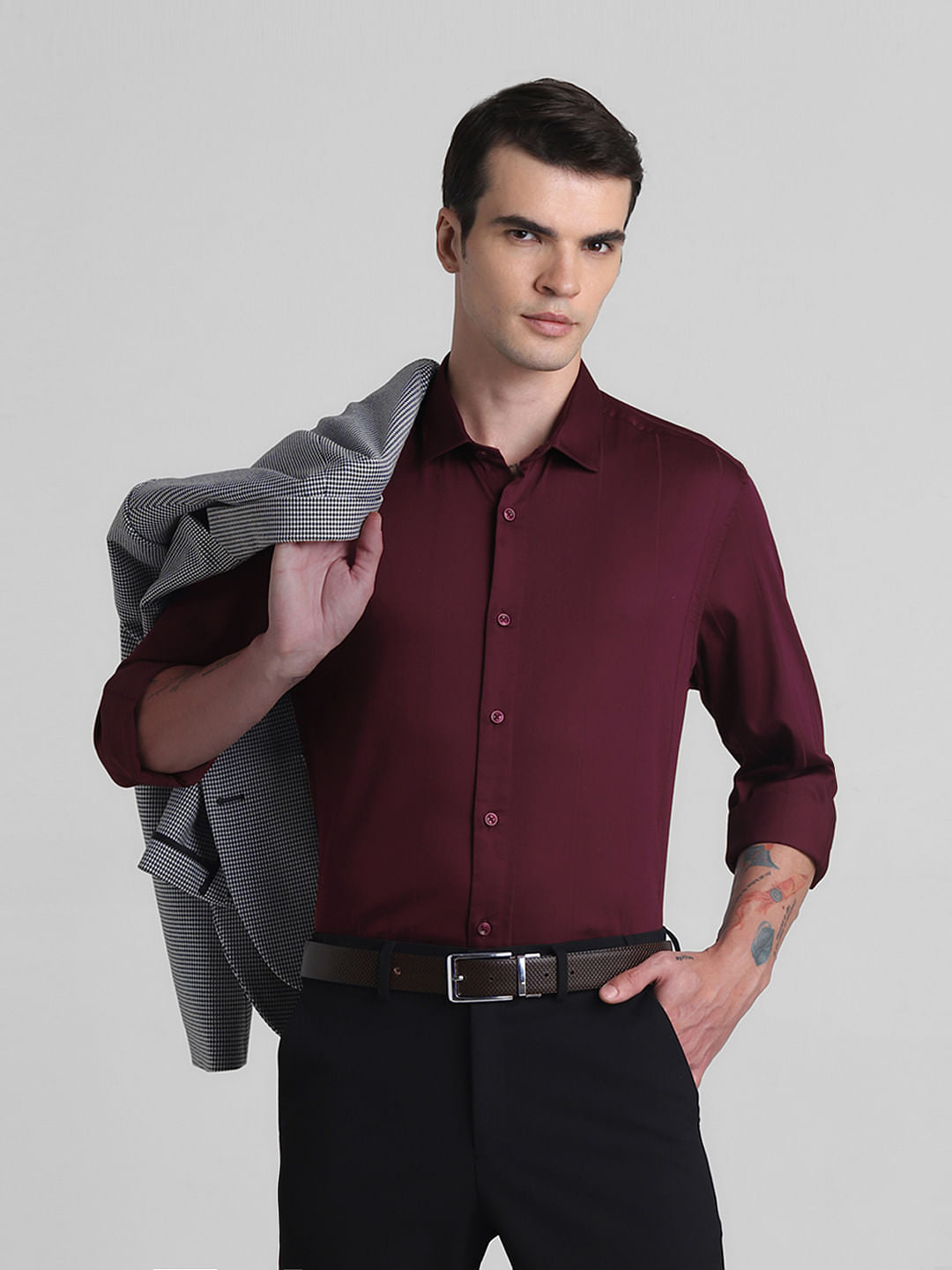 Maroon Full Sleeves Shirt