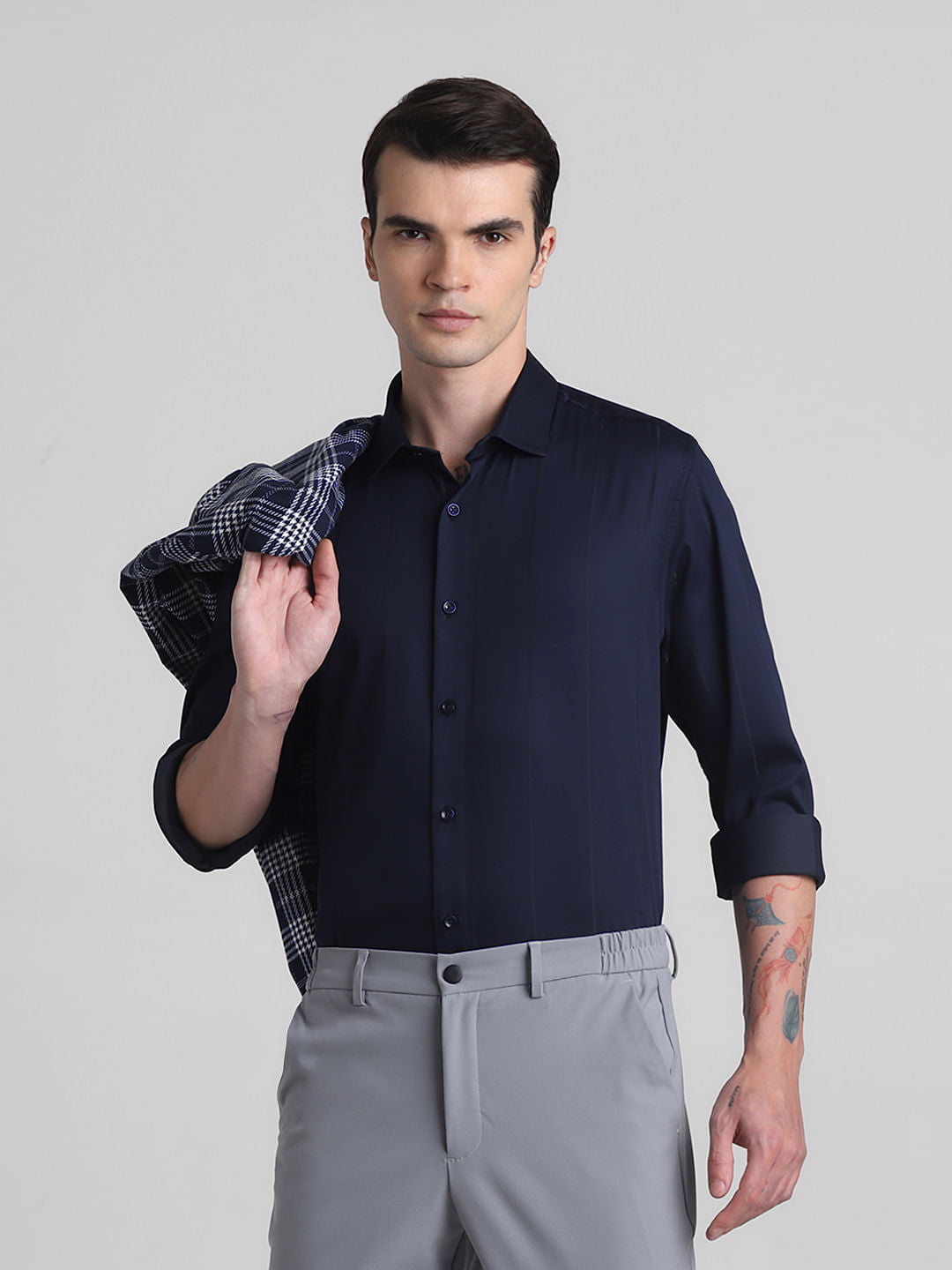 Dark Blue Full Sleeves Shirt - S