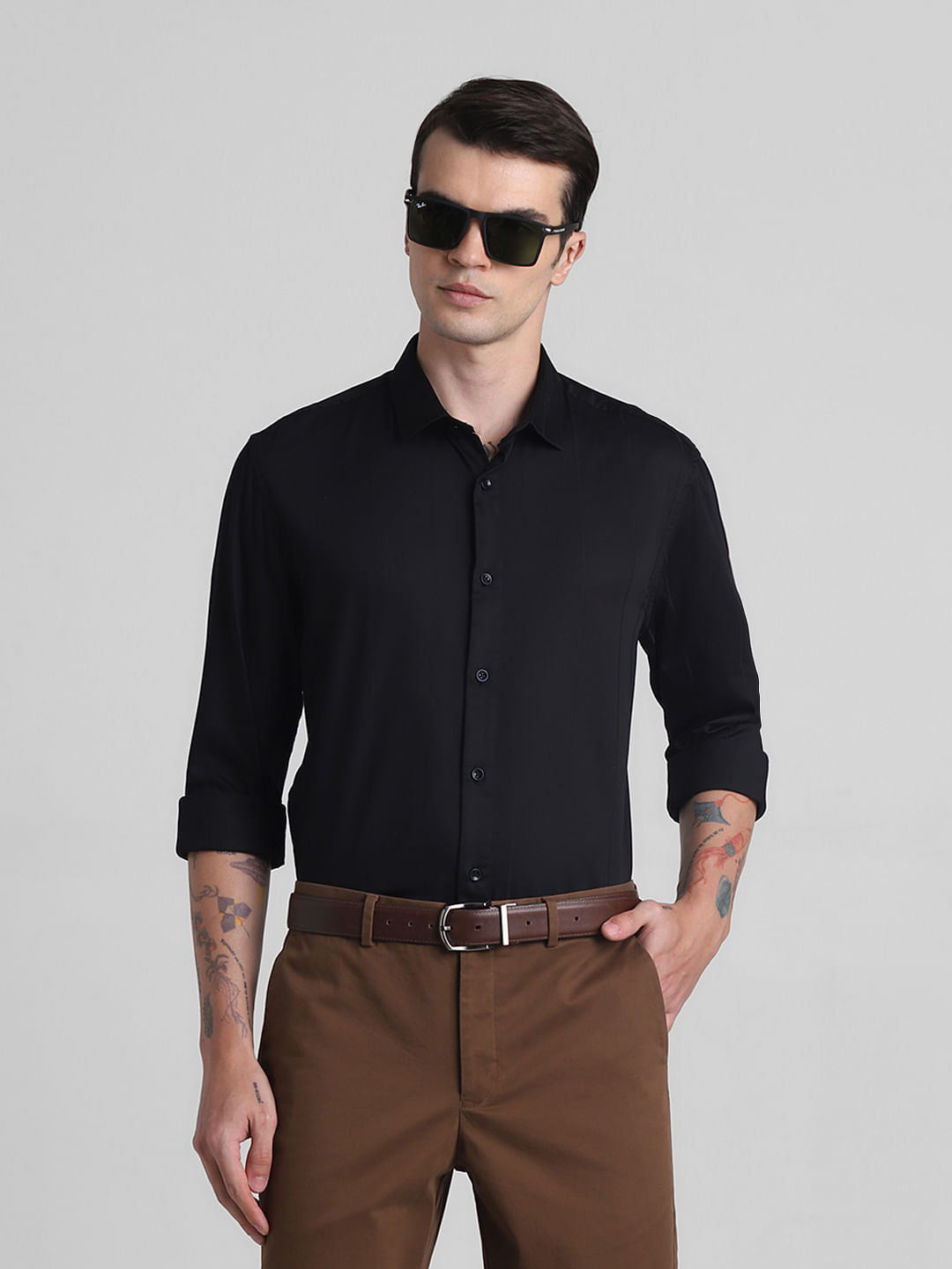 Black Full Sleeves Shirt - M