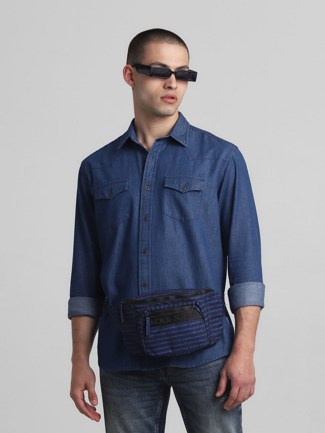 Blue Full Sleeves Denim Shirt - S