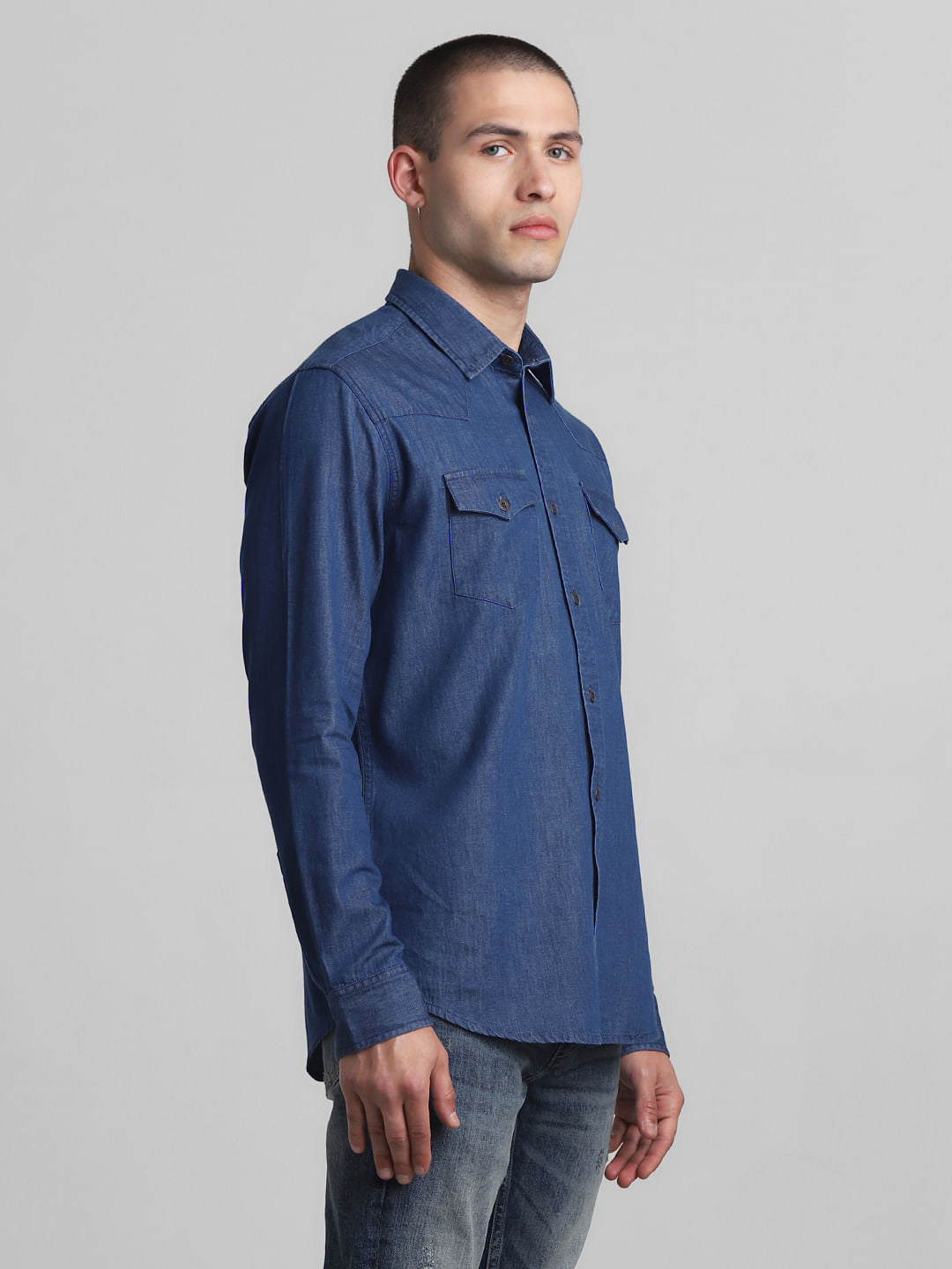 Blue Full Sleeves Denim Shirt