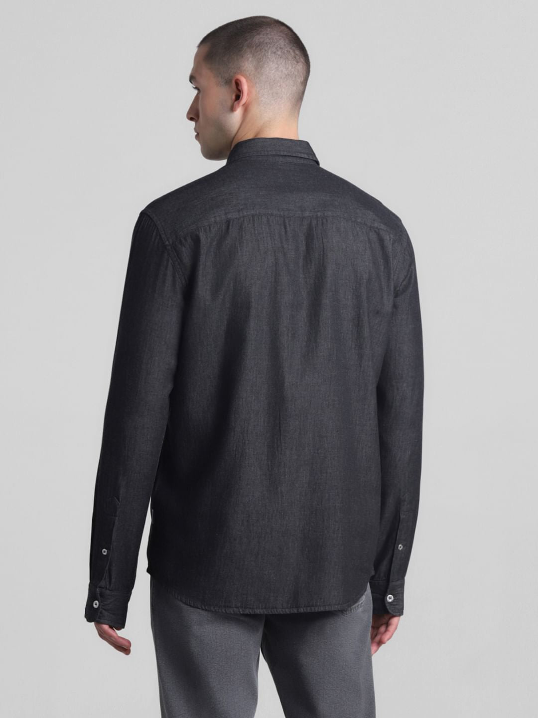 Grey Full Sleeves Denim Shirt