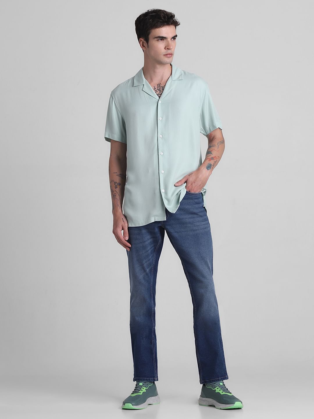 Light Green Short Sleeves Shirt