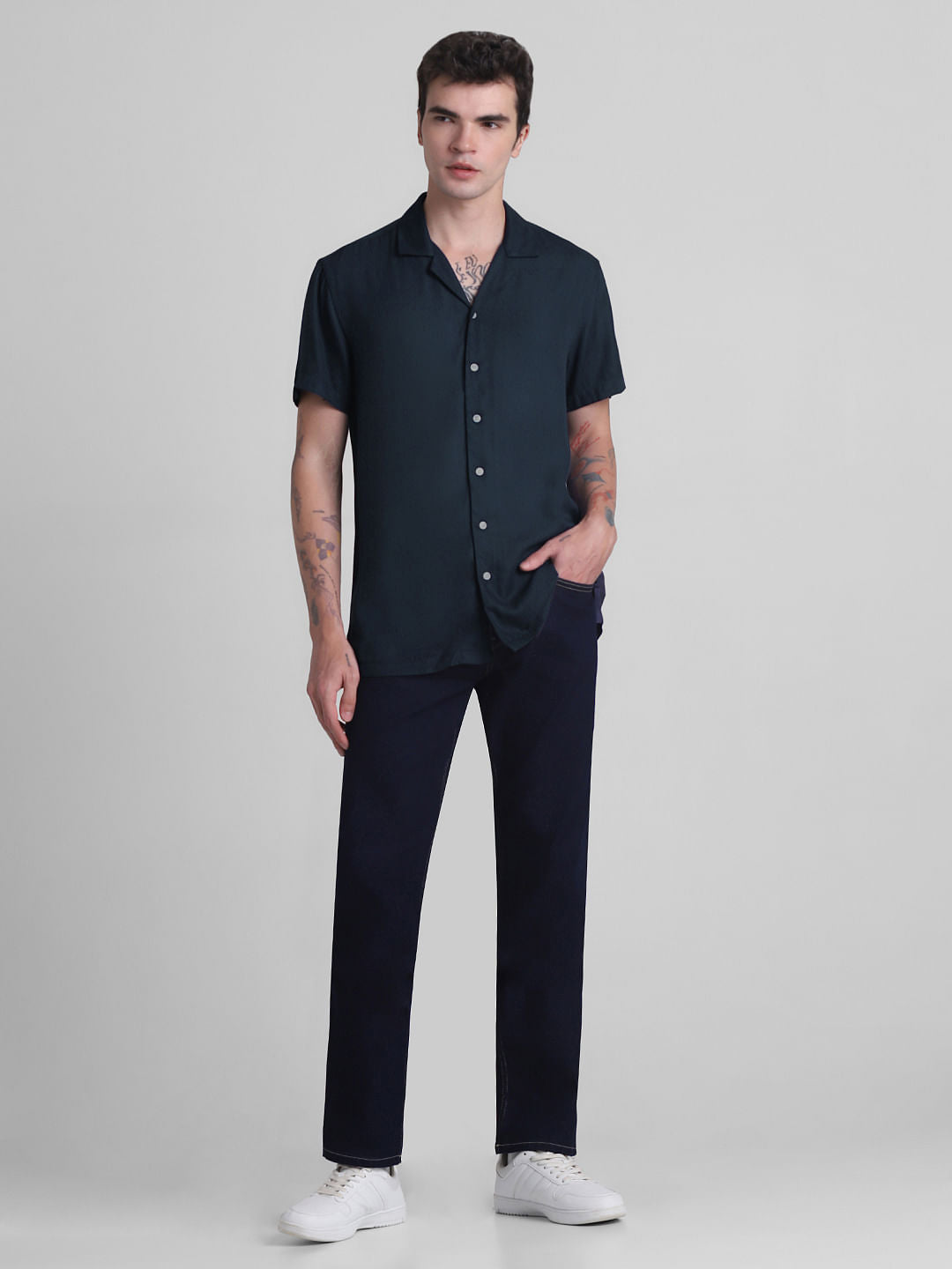 Dark Blue Short Sleeves Shirt