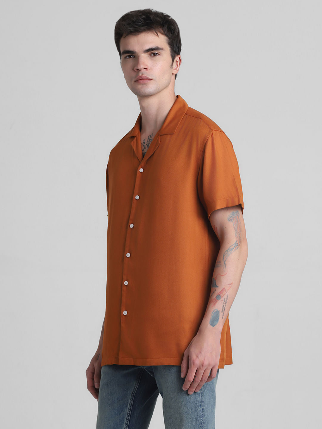 Brown Short Sleeves Shirt