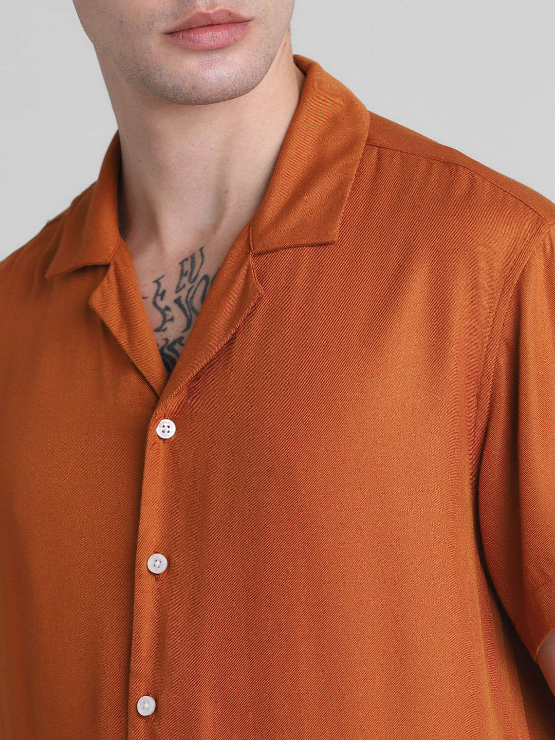 Brown Short Sleeves Shirt
