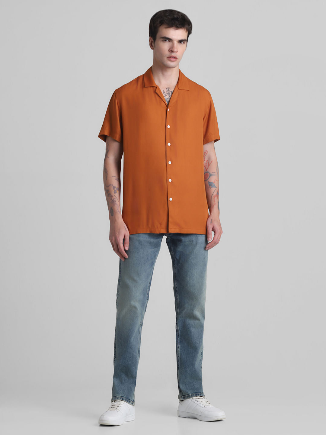Brown Short Sleeves Shirt