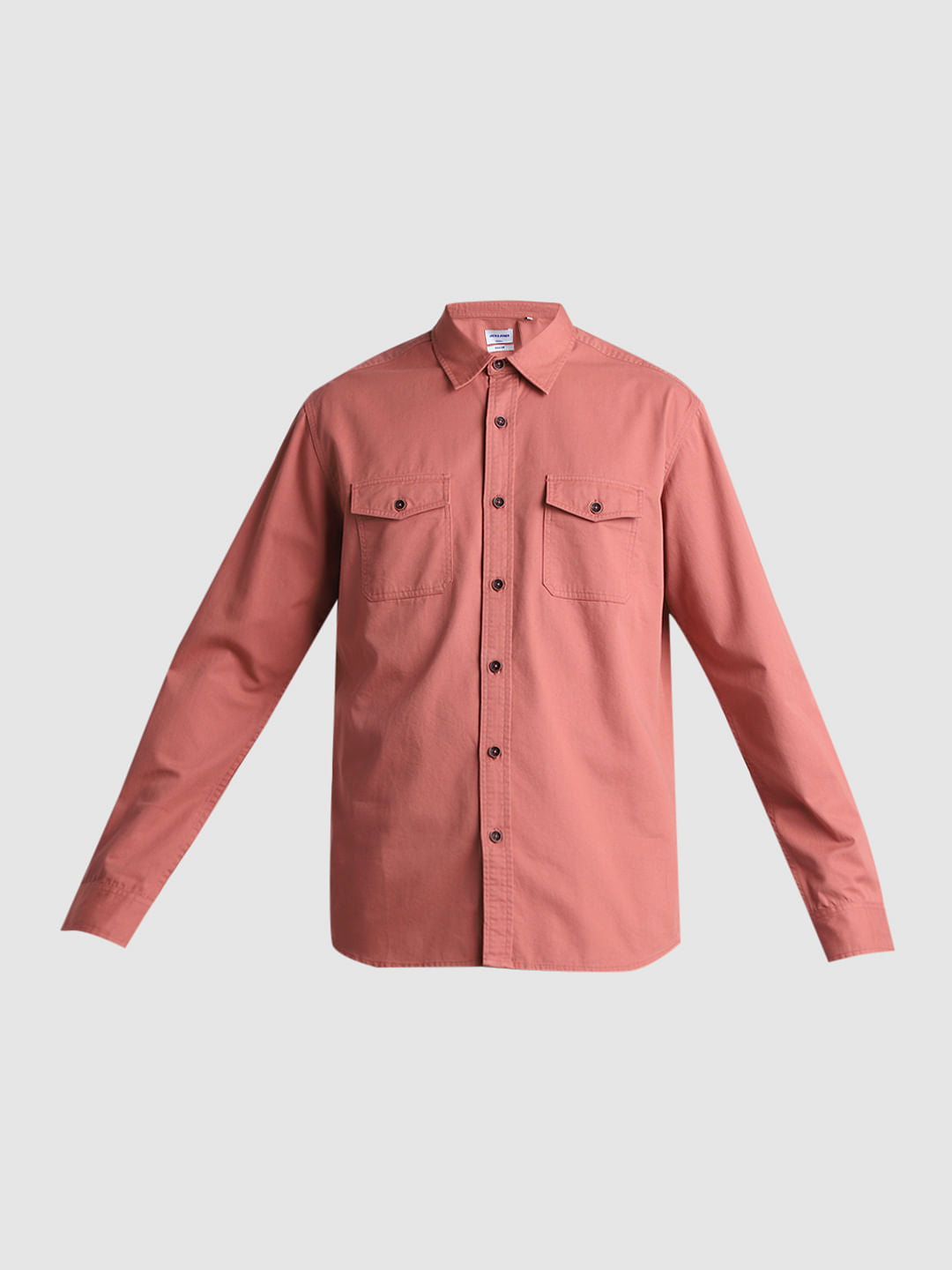 Red Cotton Full Sleeves Shirt