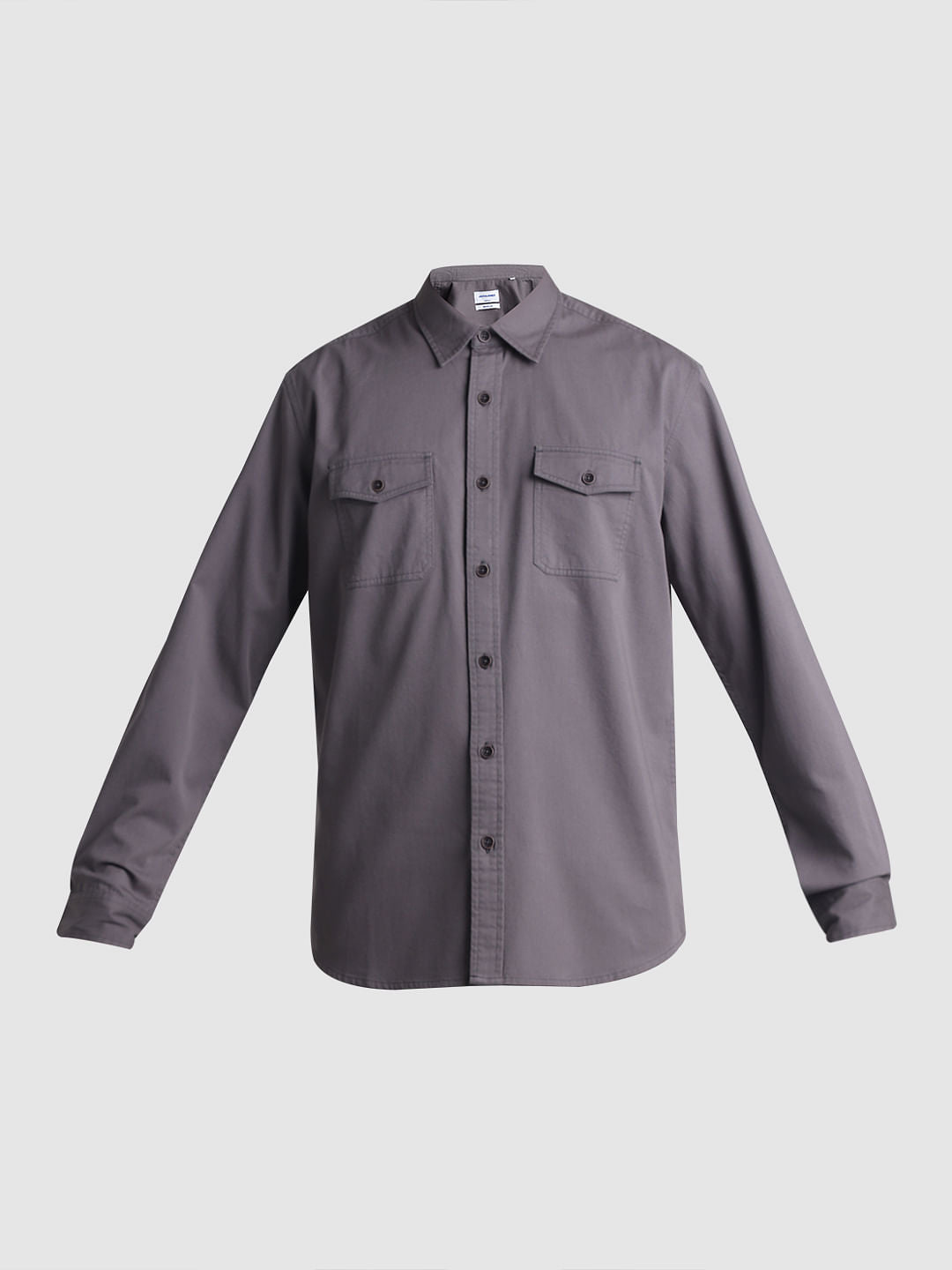 Grey Cotton Full Sleeves Shirt