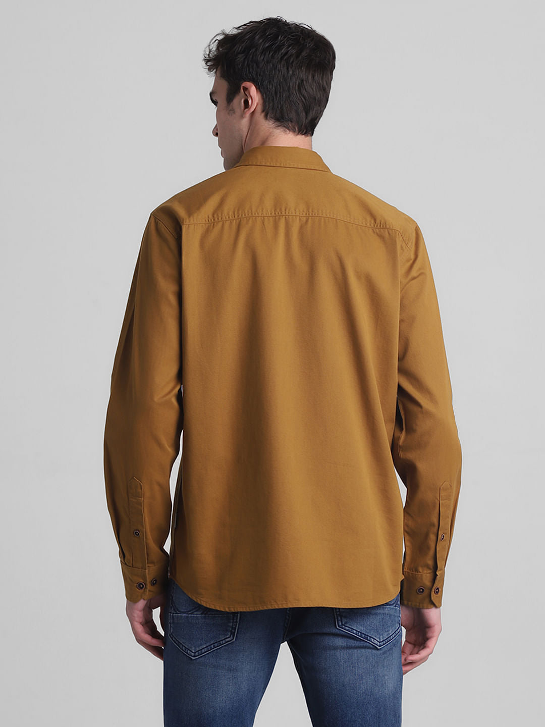 Brown Cotton Full Sleeves Shirt