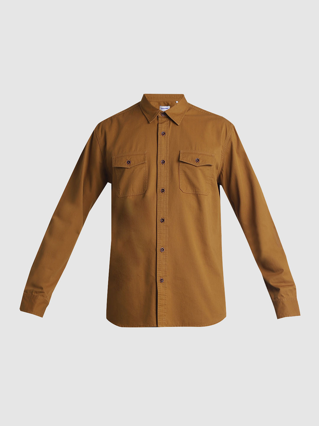 Brown Cotton Full Sleeves Shirt