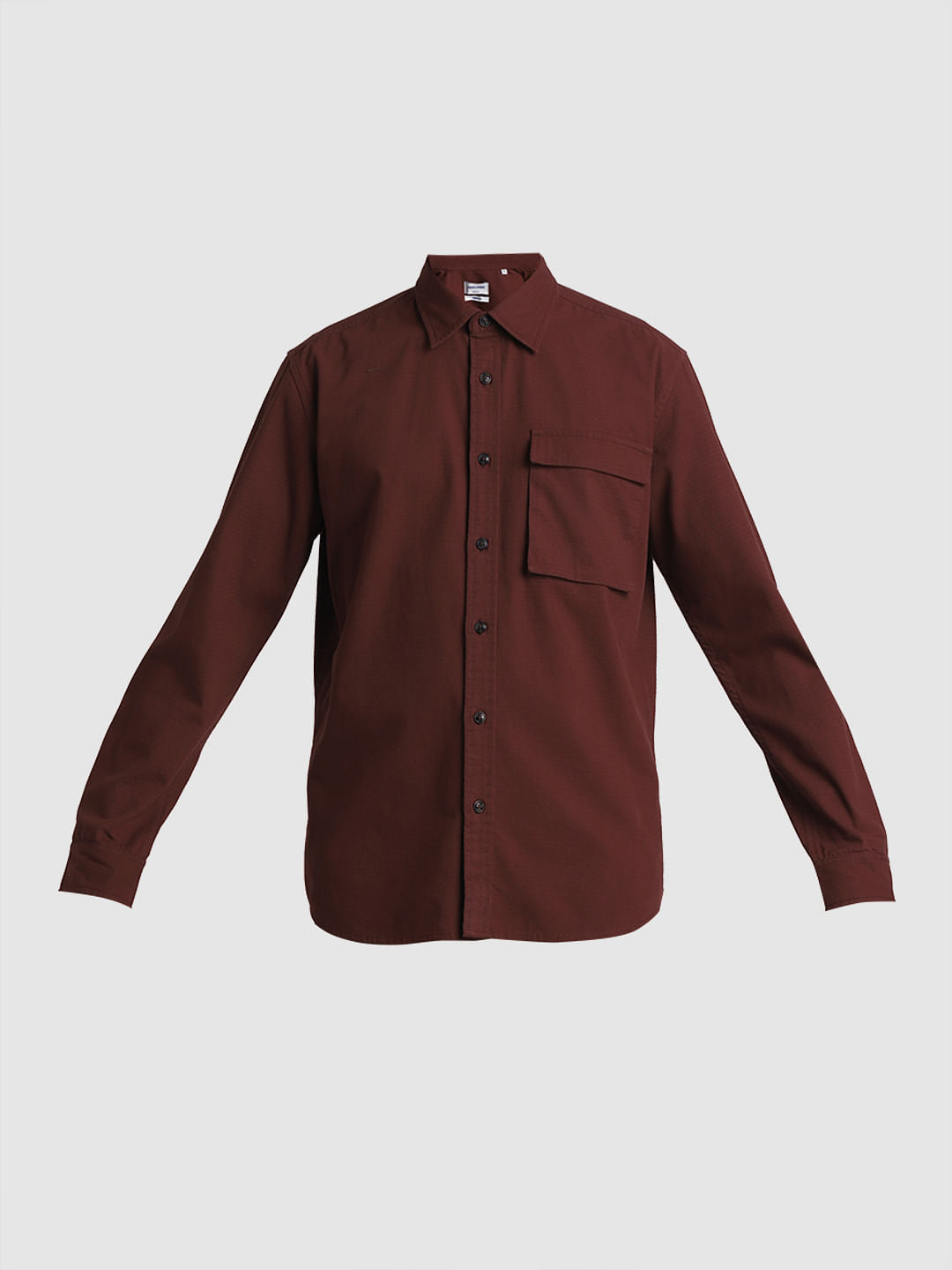 Maroon Cotton Full Sleeves Shirt