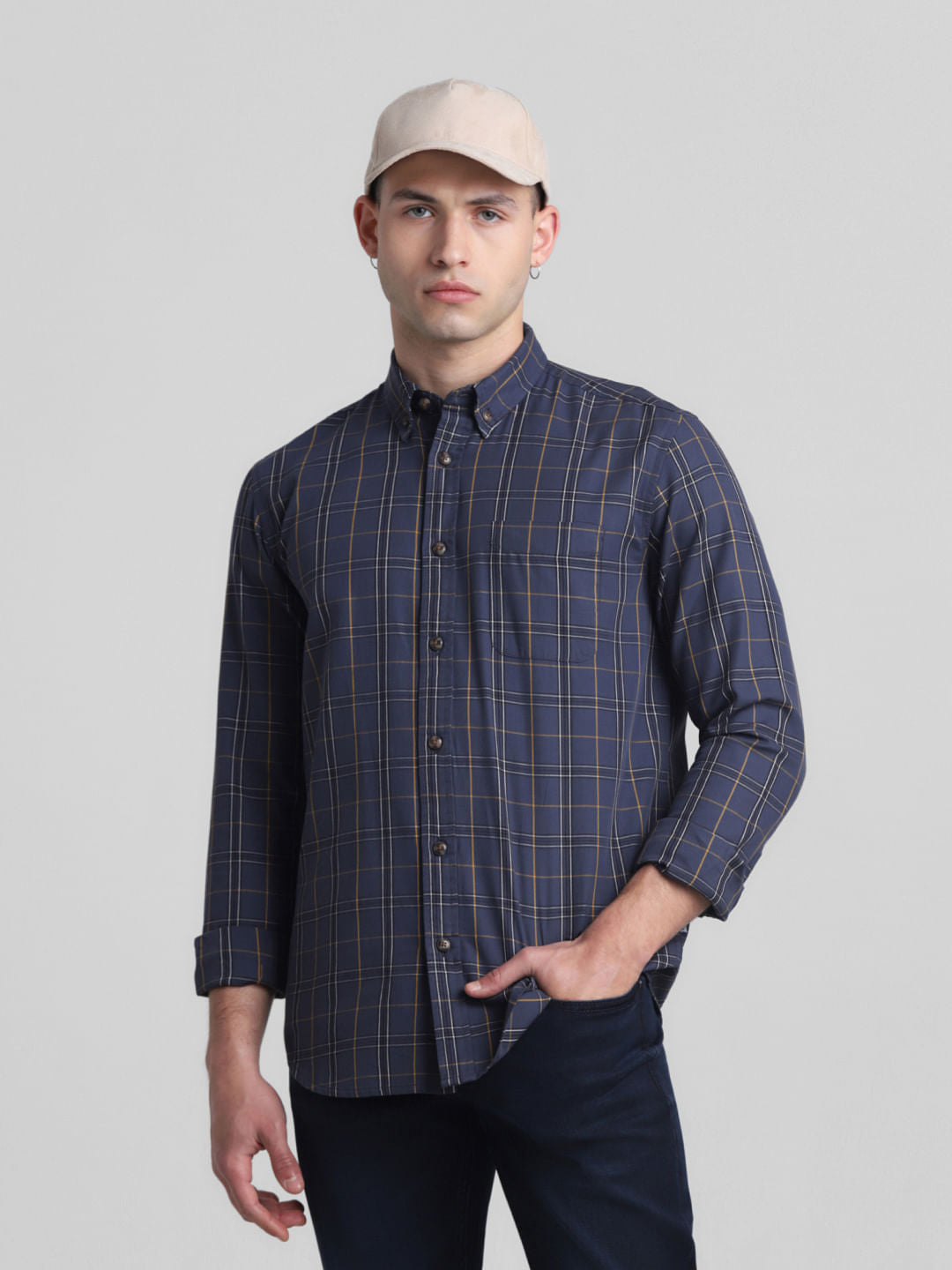 Blue Check Full Sleeves Shirt