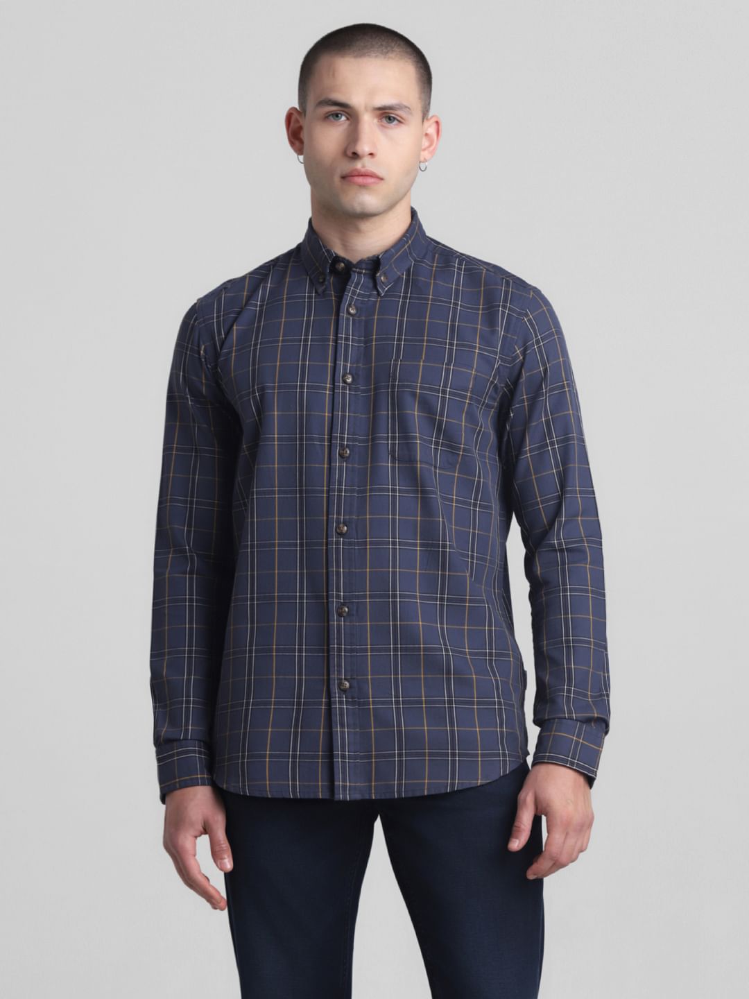 Blue Check Full Sleeves Shirt