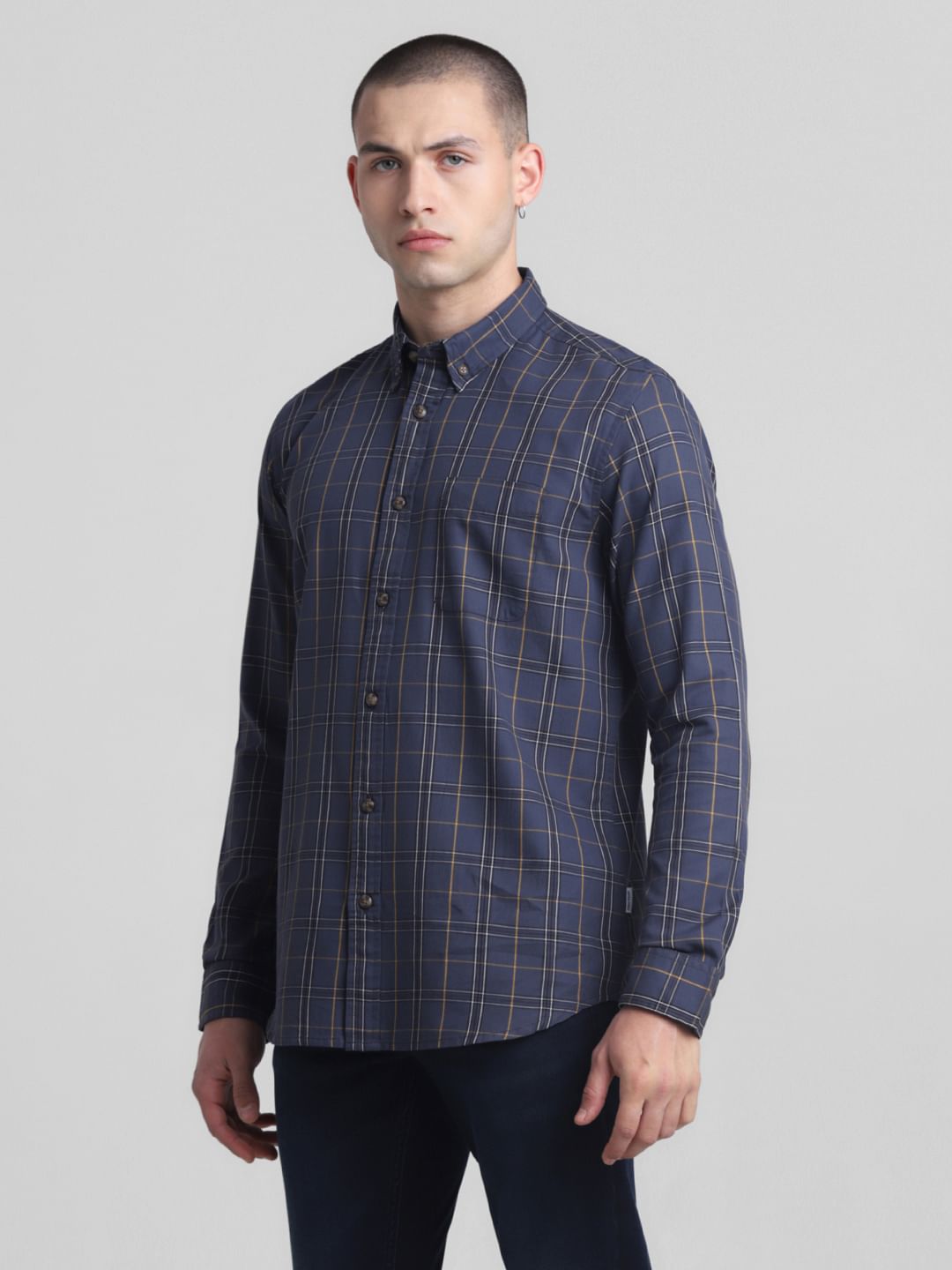 Blue Check Full Sleeves Shirt