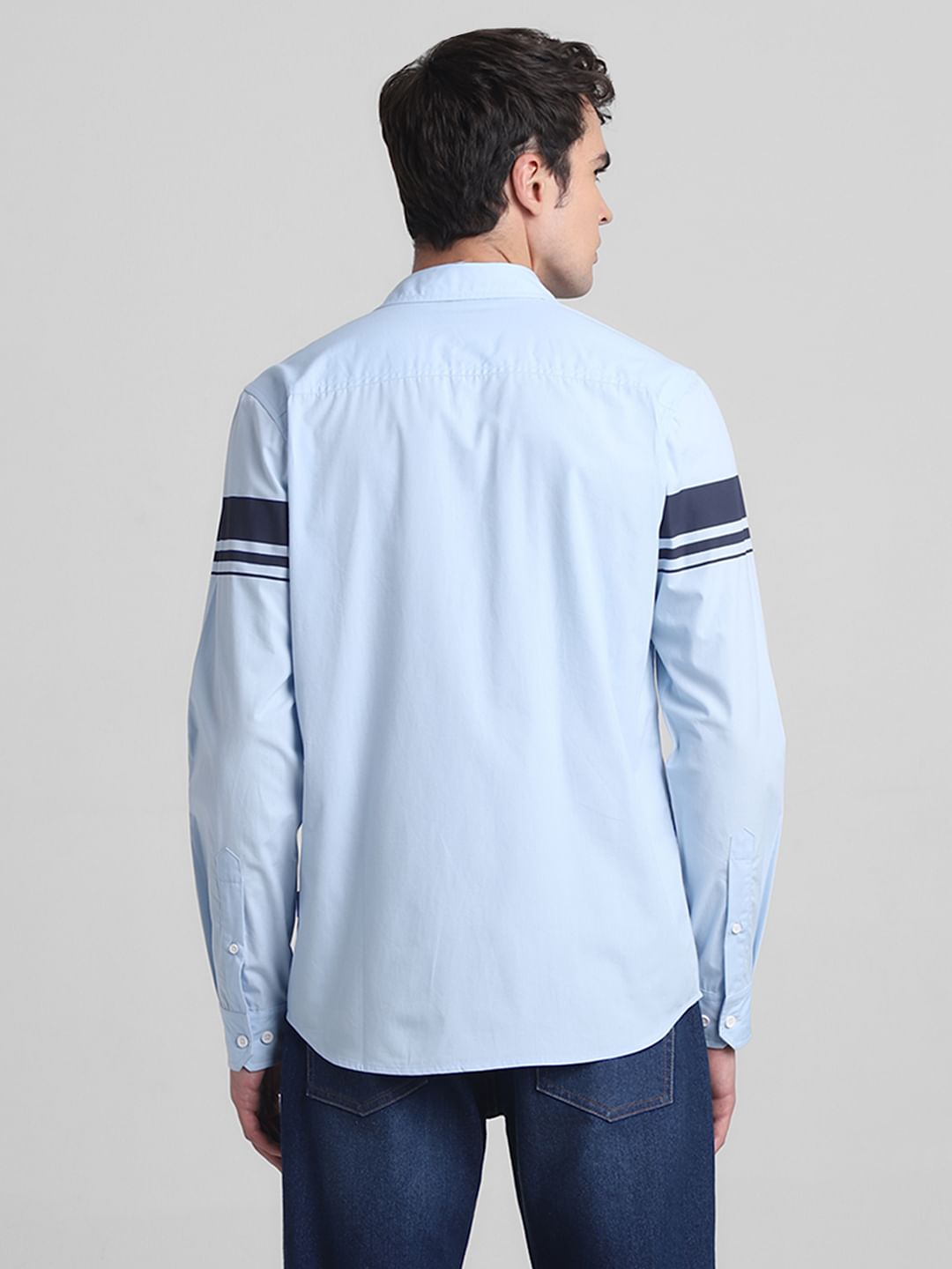 Light Blue Cotton Full Sleeves Shirt