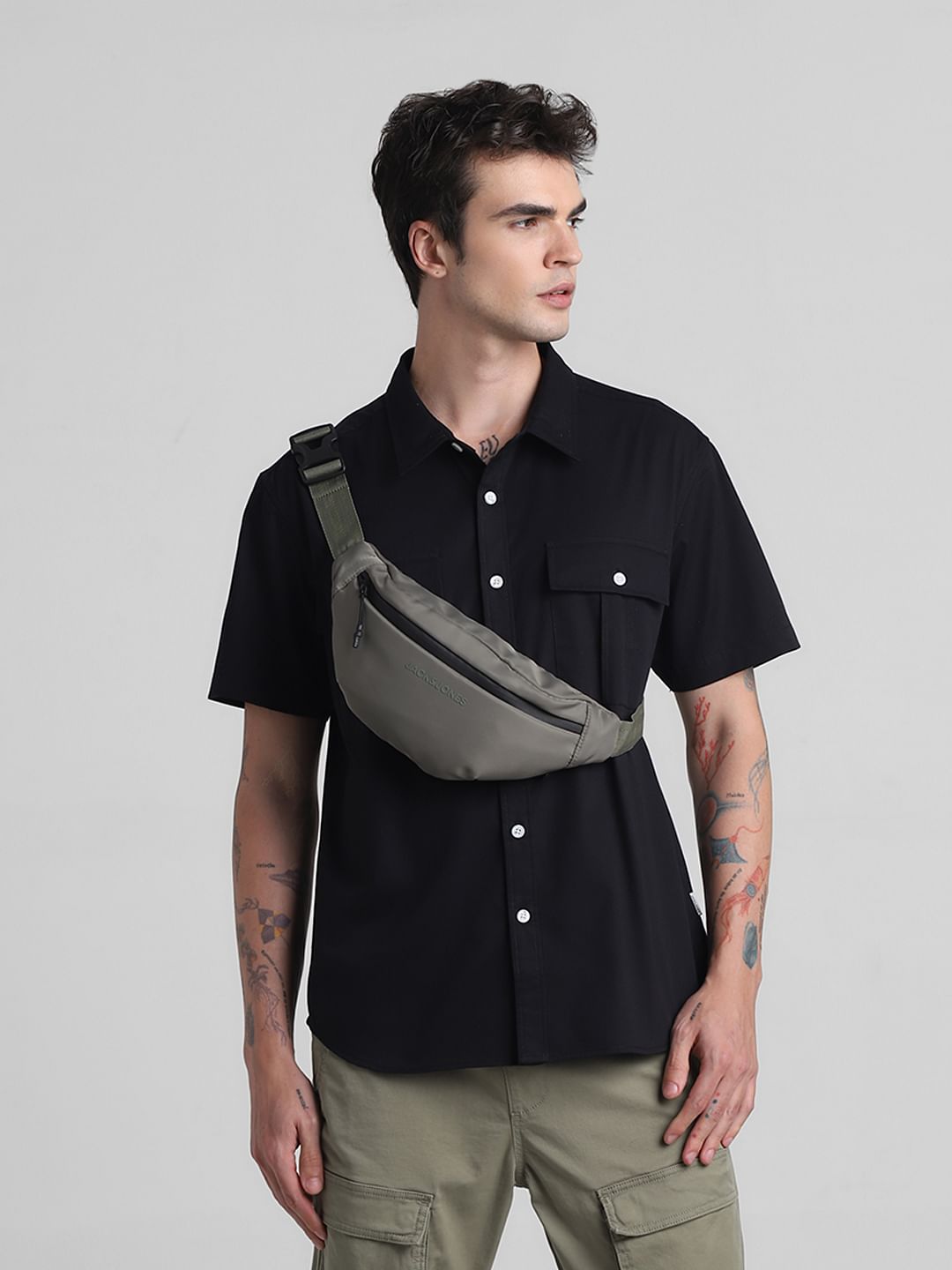 Black Oversized Short Sleeves Shirt - S