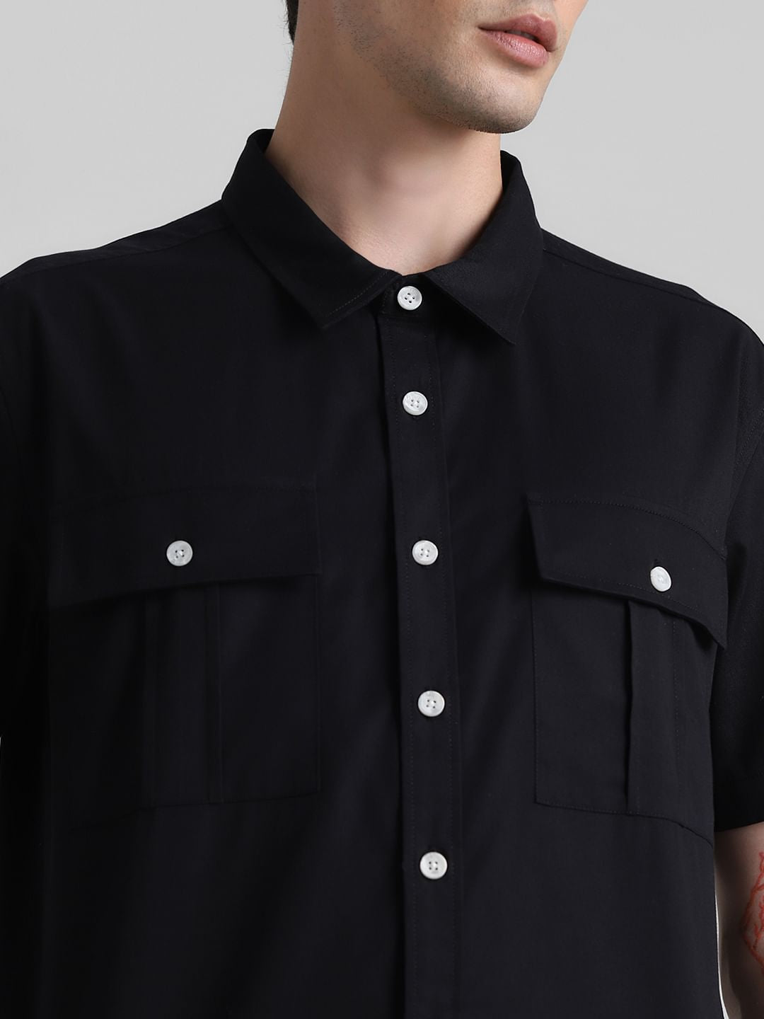 Black Oversized Short Sleeves Shirt