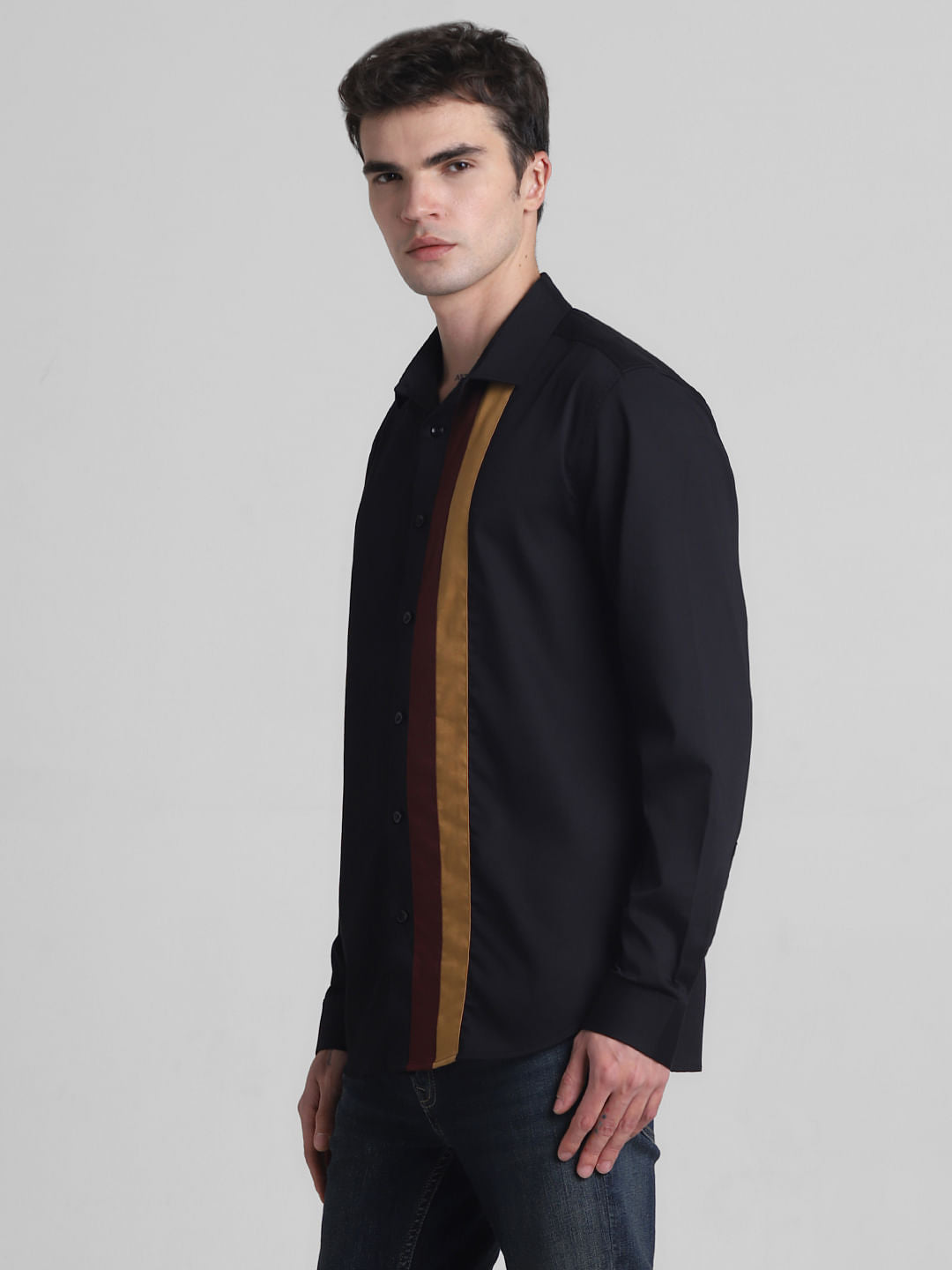 Black Printed Full Sleeves Shirt