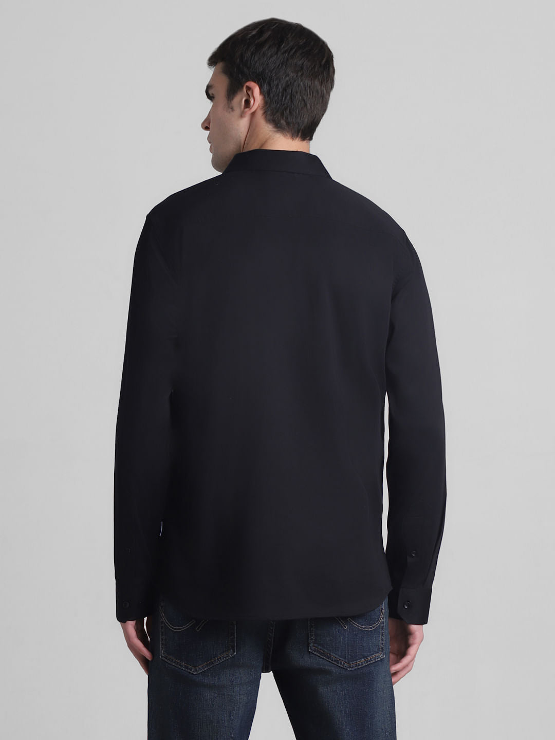 Black Printed Full Sleeves Shirt