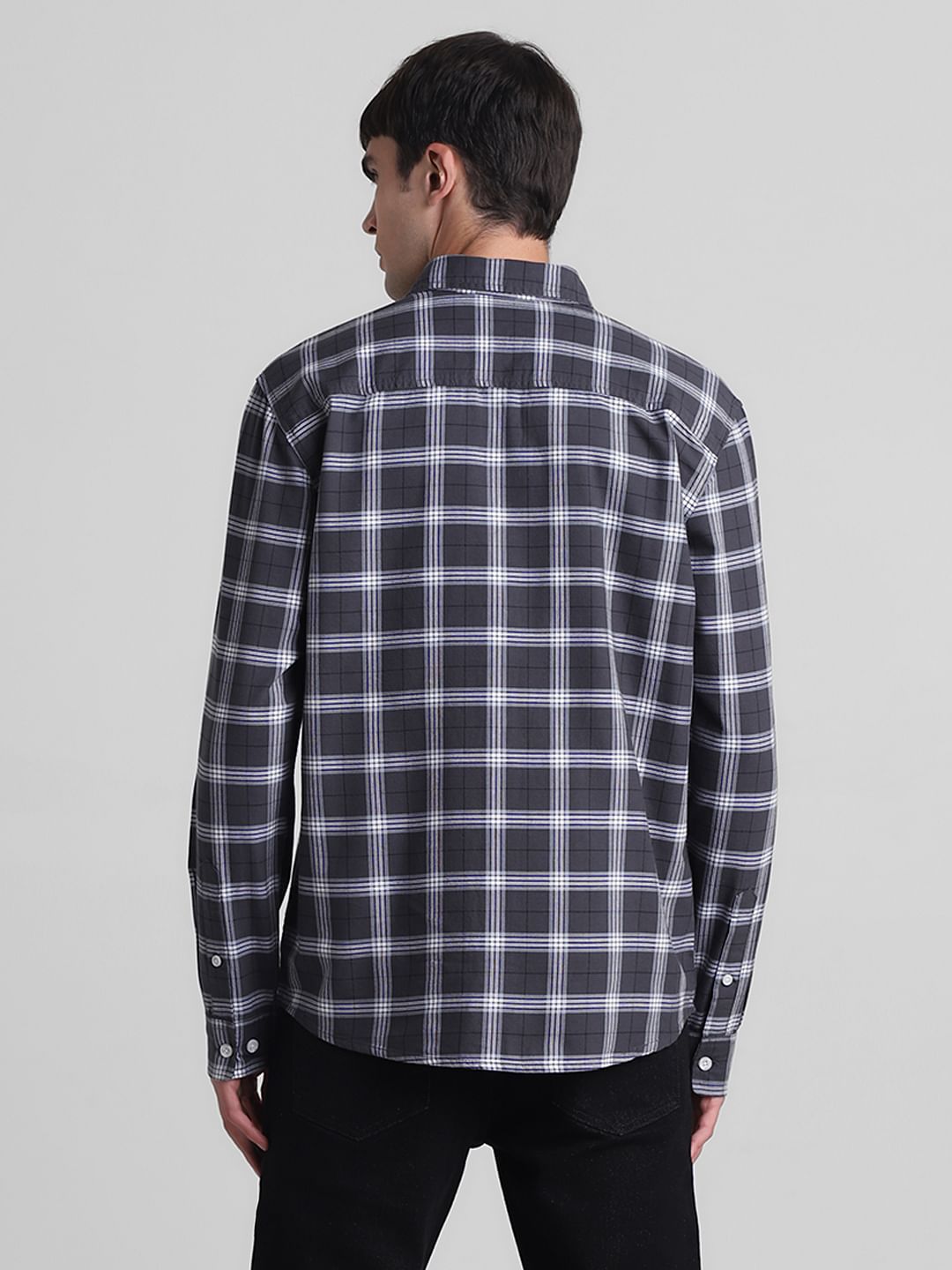 Grey Check Full Sleeves Shirt