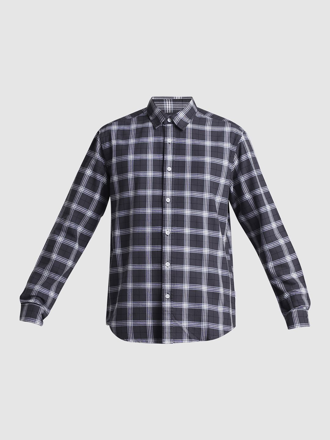 Grey Check Full Sleeves Shirt