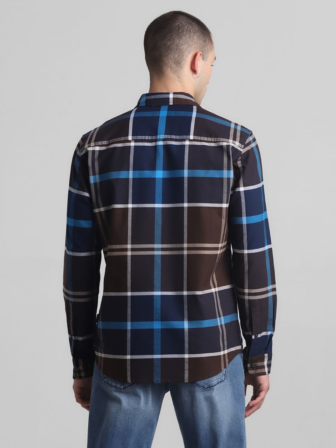 Brown Check Full Sleeves Shirt