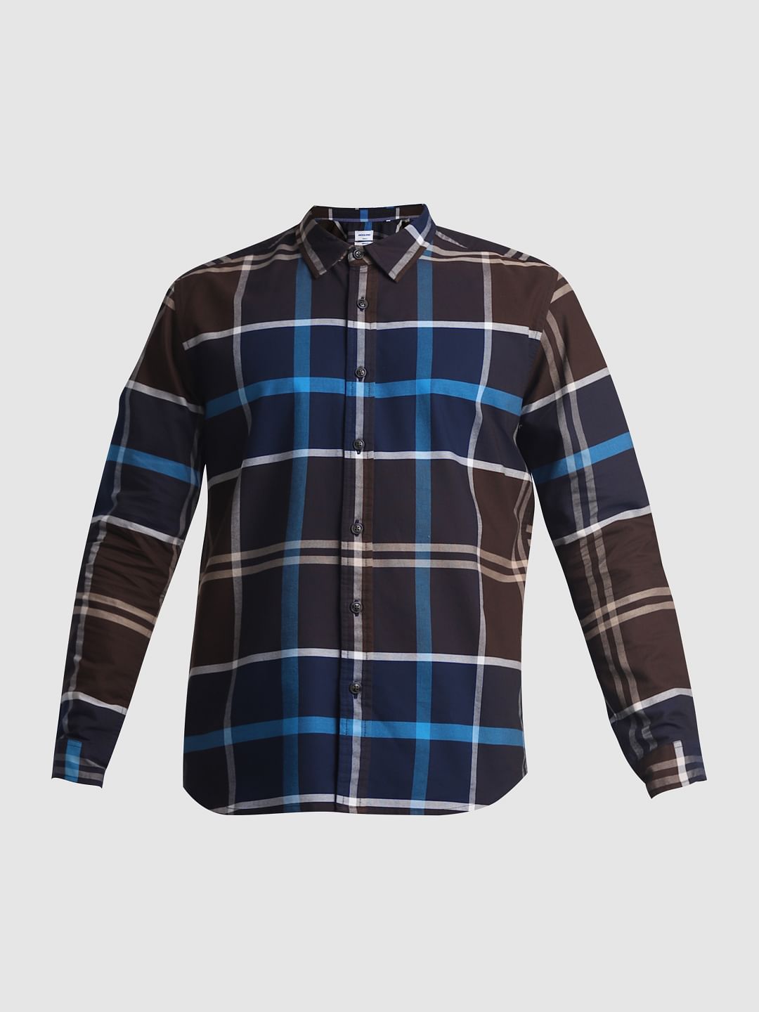 Brown Check Full Sleeves Shirt