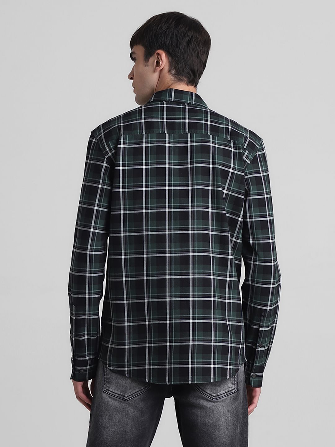 Green Check Full Sleeves Shirt