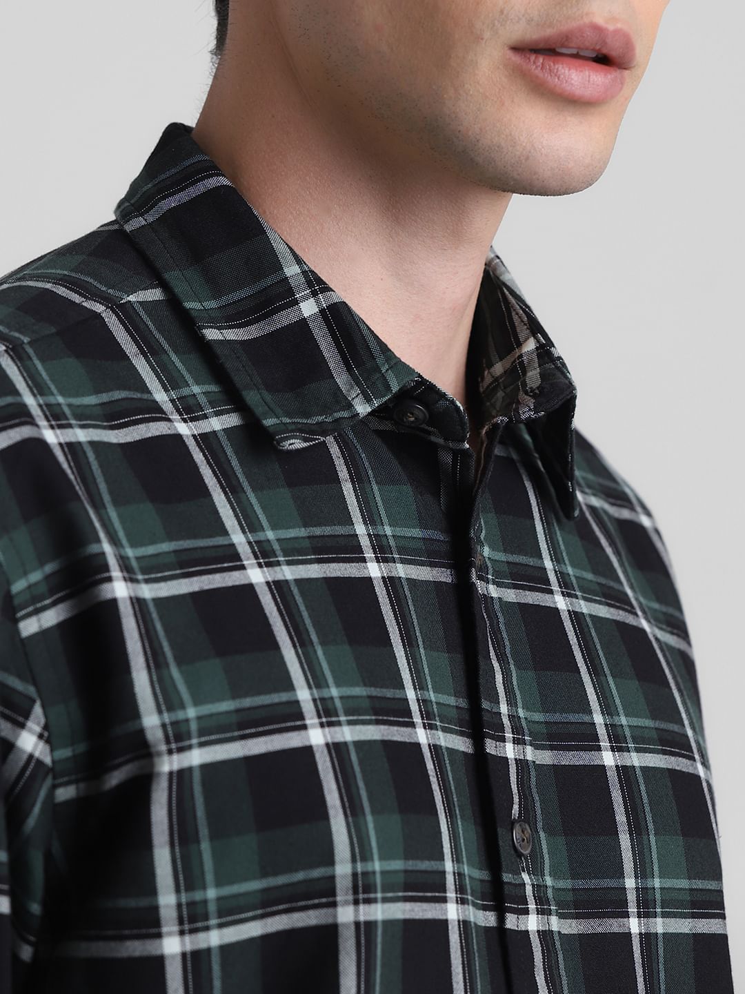 Green Check Full Sleeves Shirt