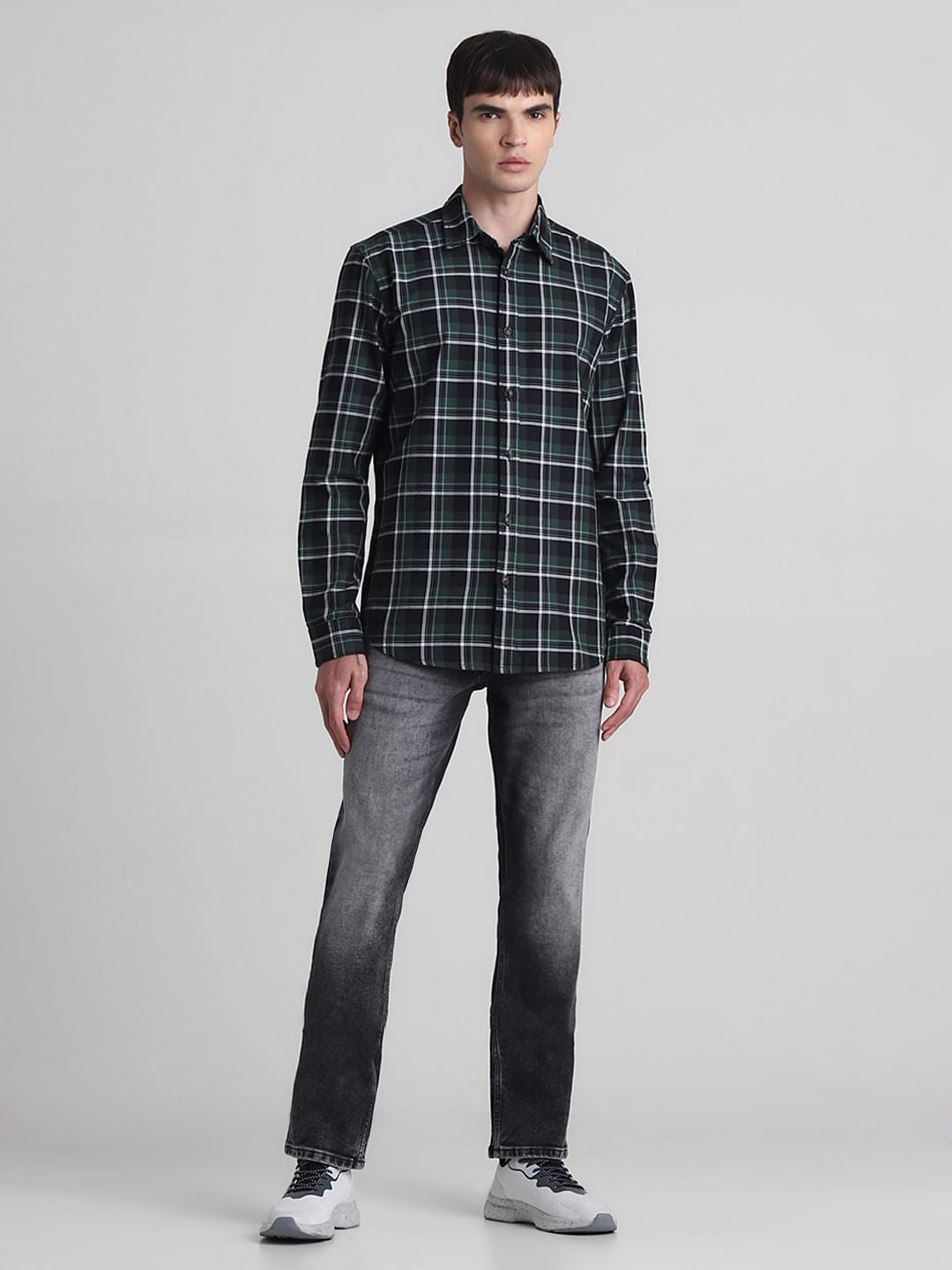 Green Check Full Sleeves Shirt