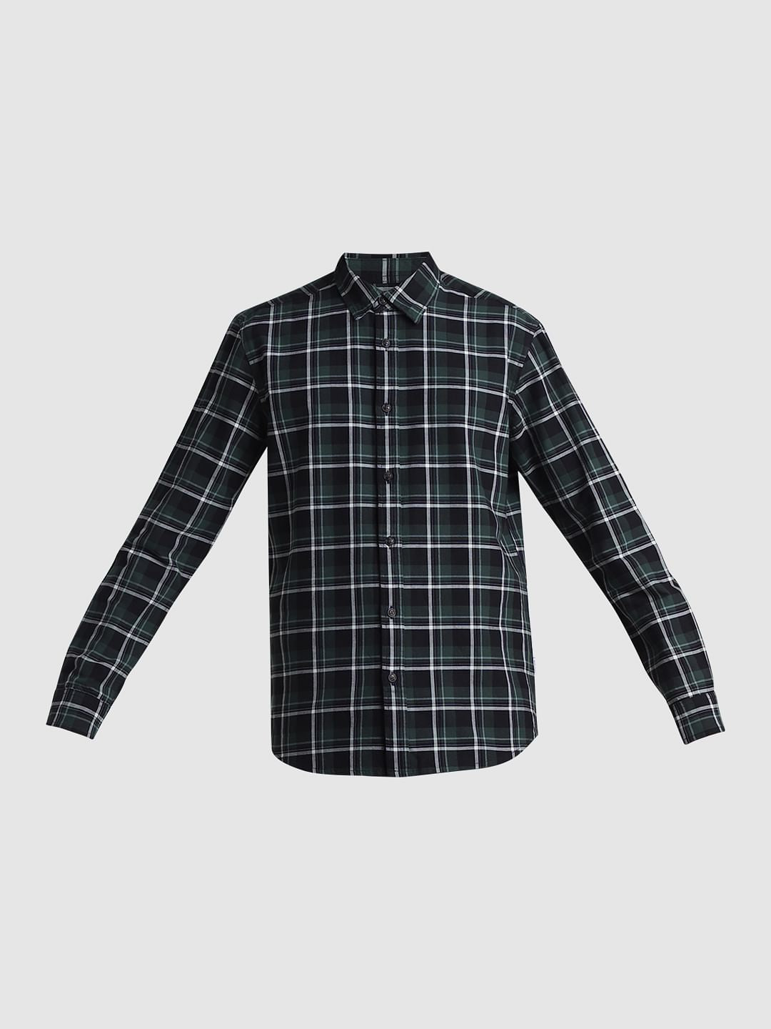 Green Check Full Sleeves Shirt