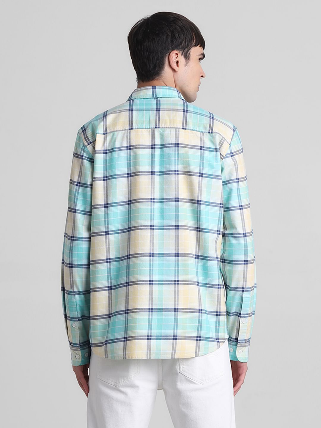 Light Green Check Full Sleeves Shirt