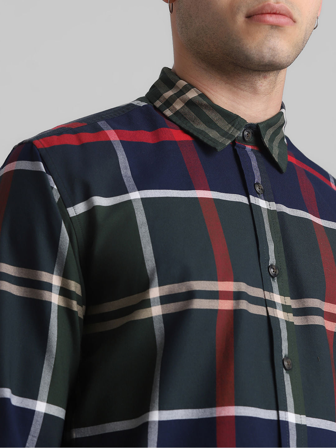 Green Check Full Sleeves Shirt