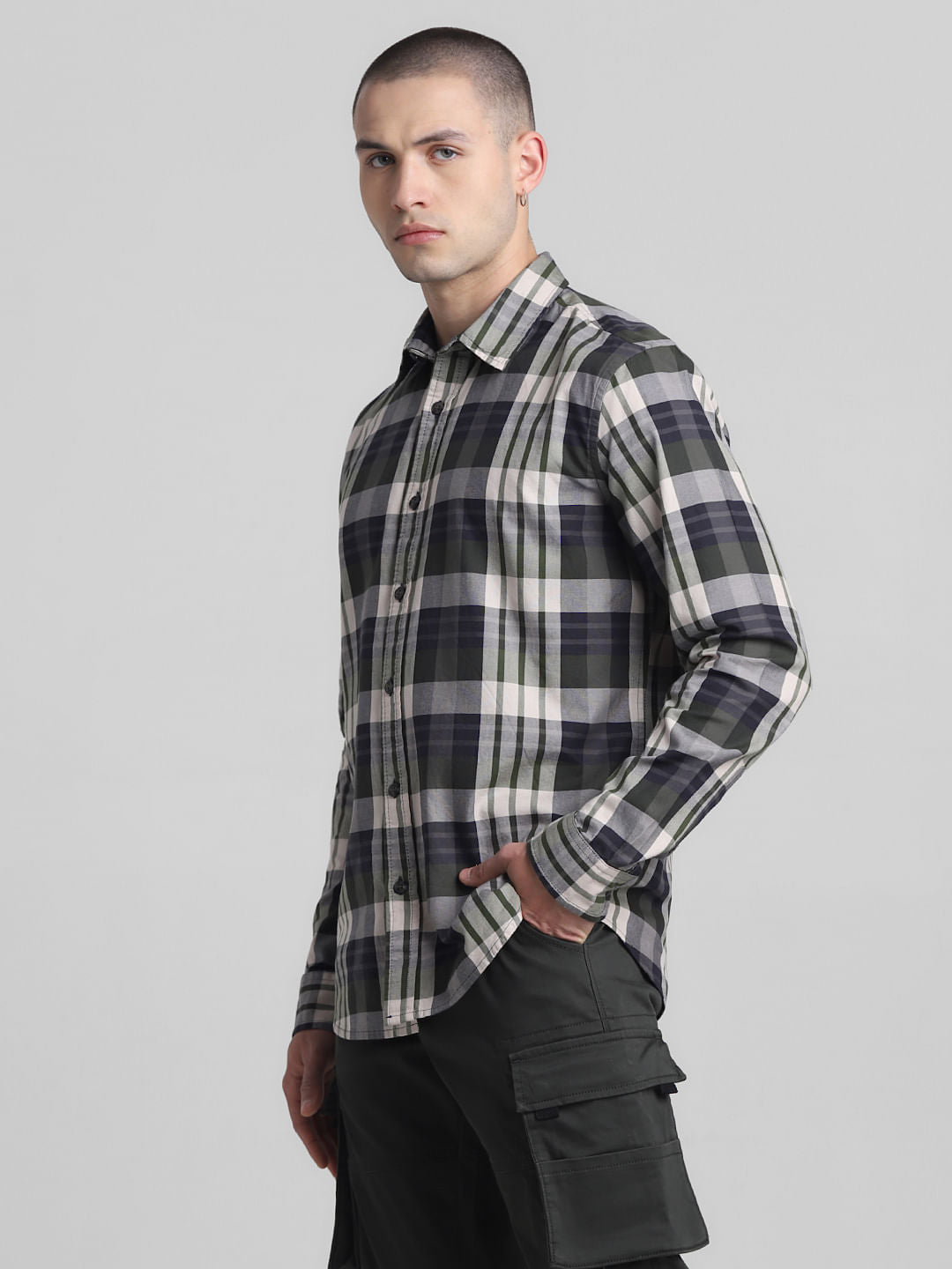 Green Check Full Sleeves Shirt