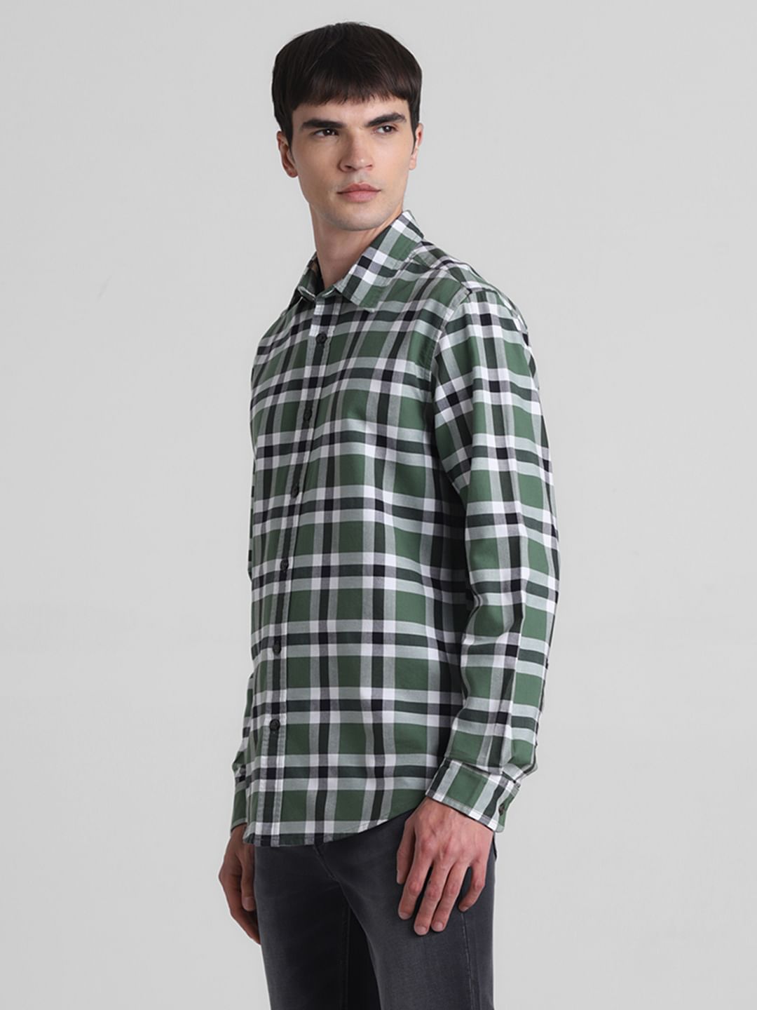 Green Check Full Sleeves Shirt