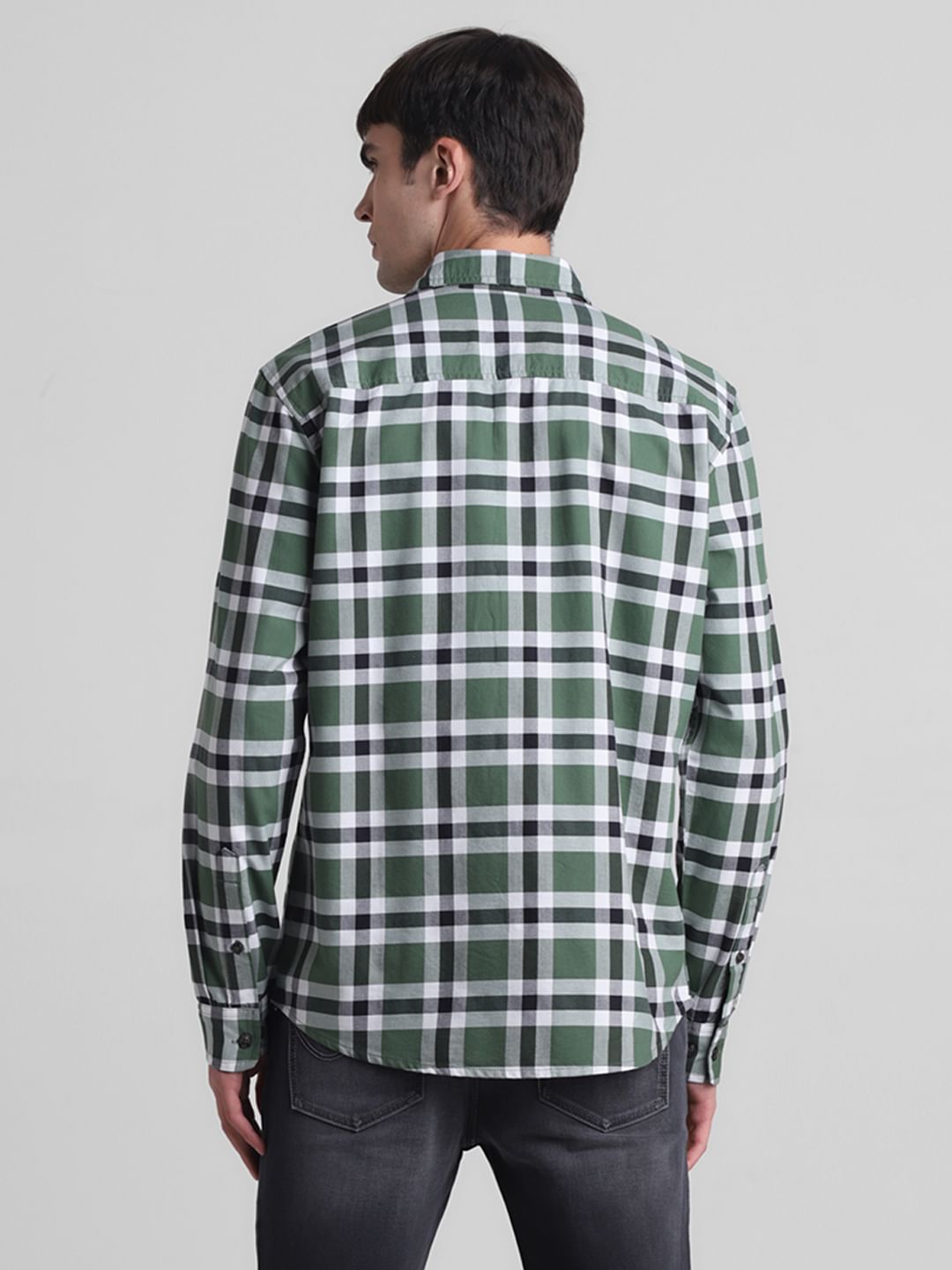 Green Check Full Sleeves Shirt