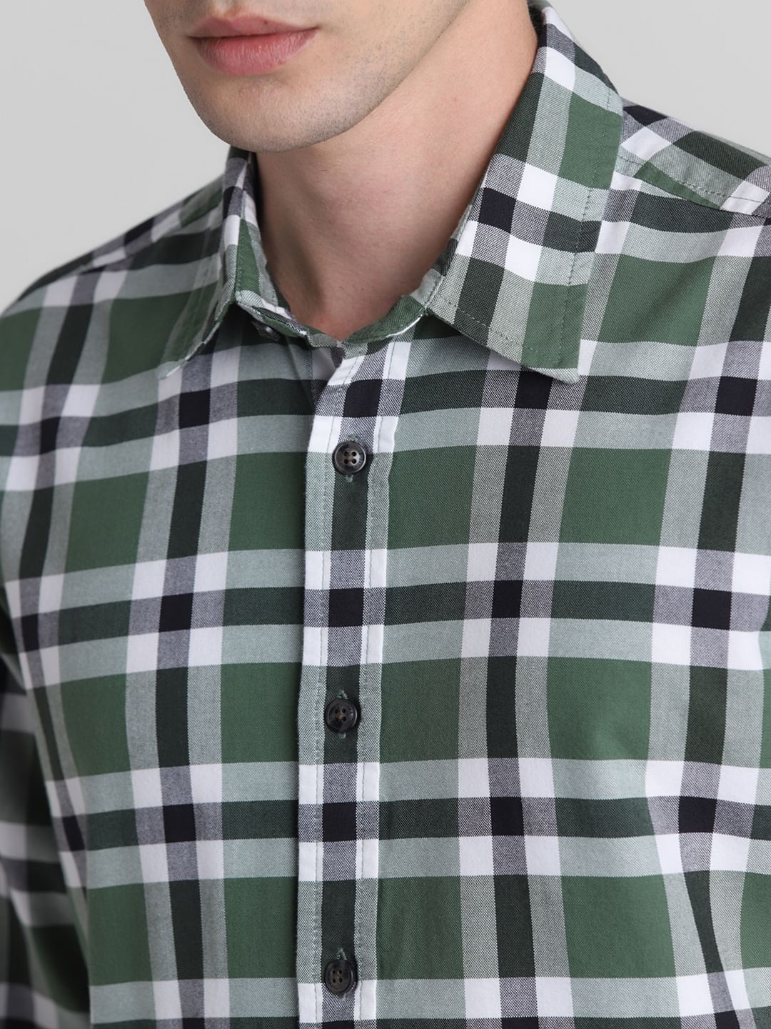 Green Check Full Sleeves Shirt