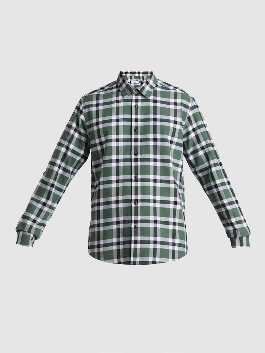 Green Check Full Sleeves Shirt