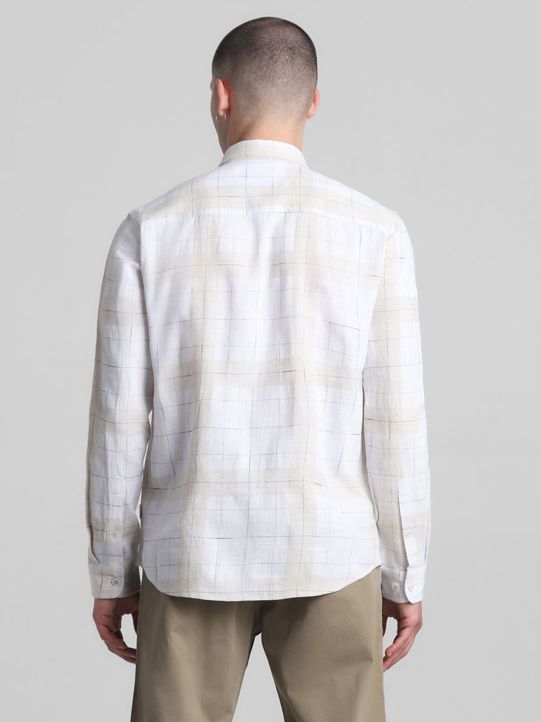 White Check Full Sleeves Shirt