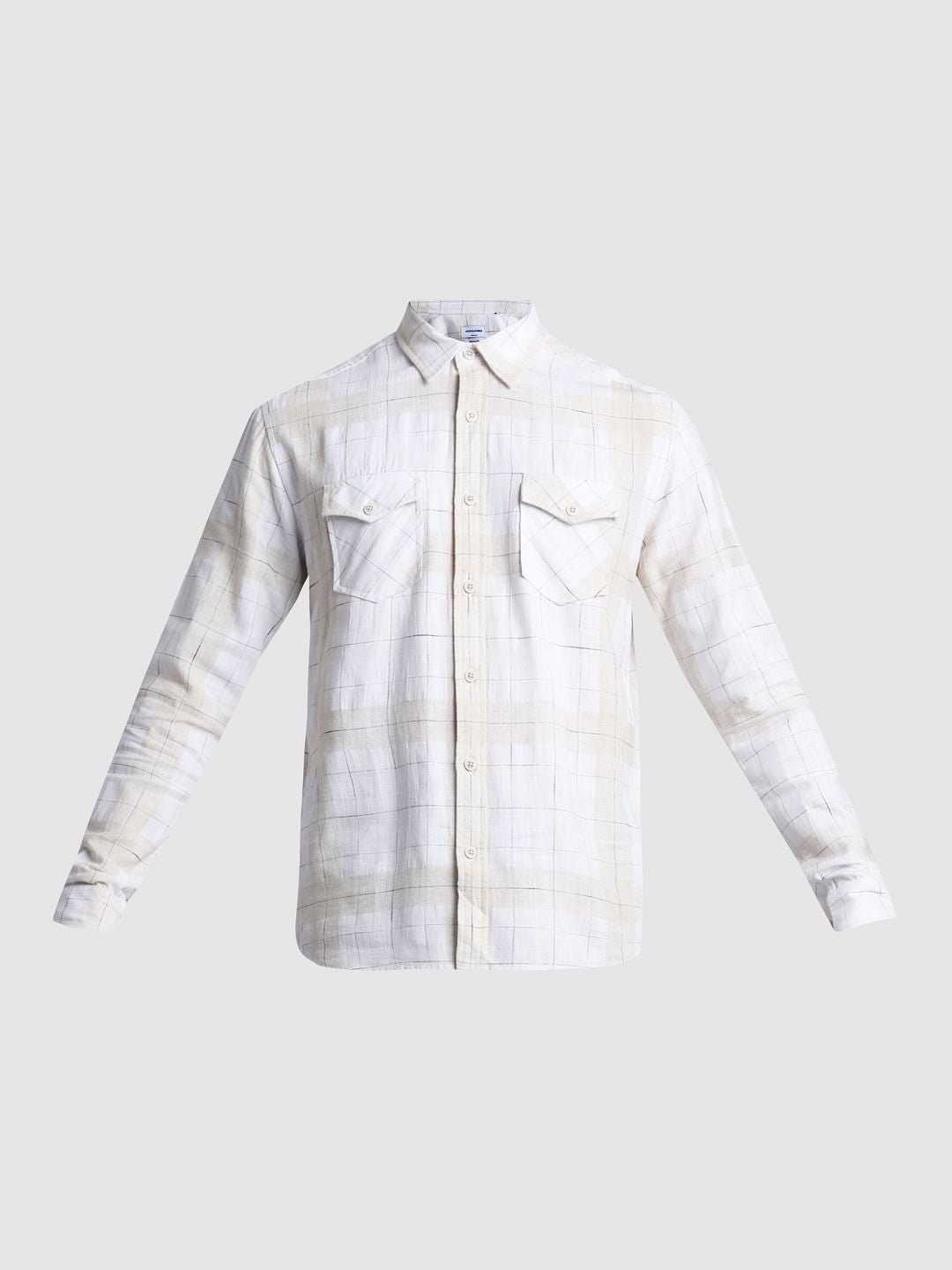 White Check Full Sleeves Shirt