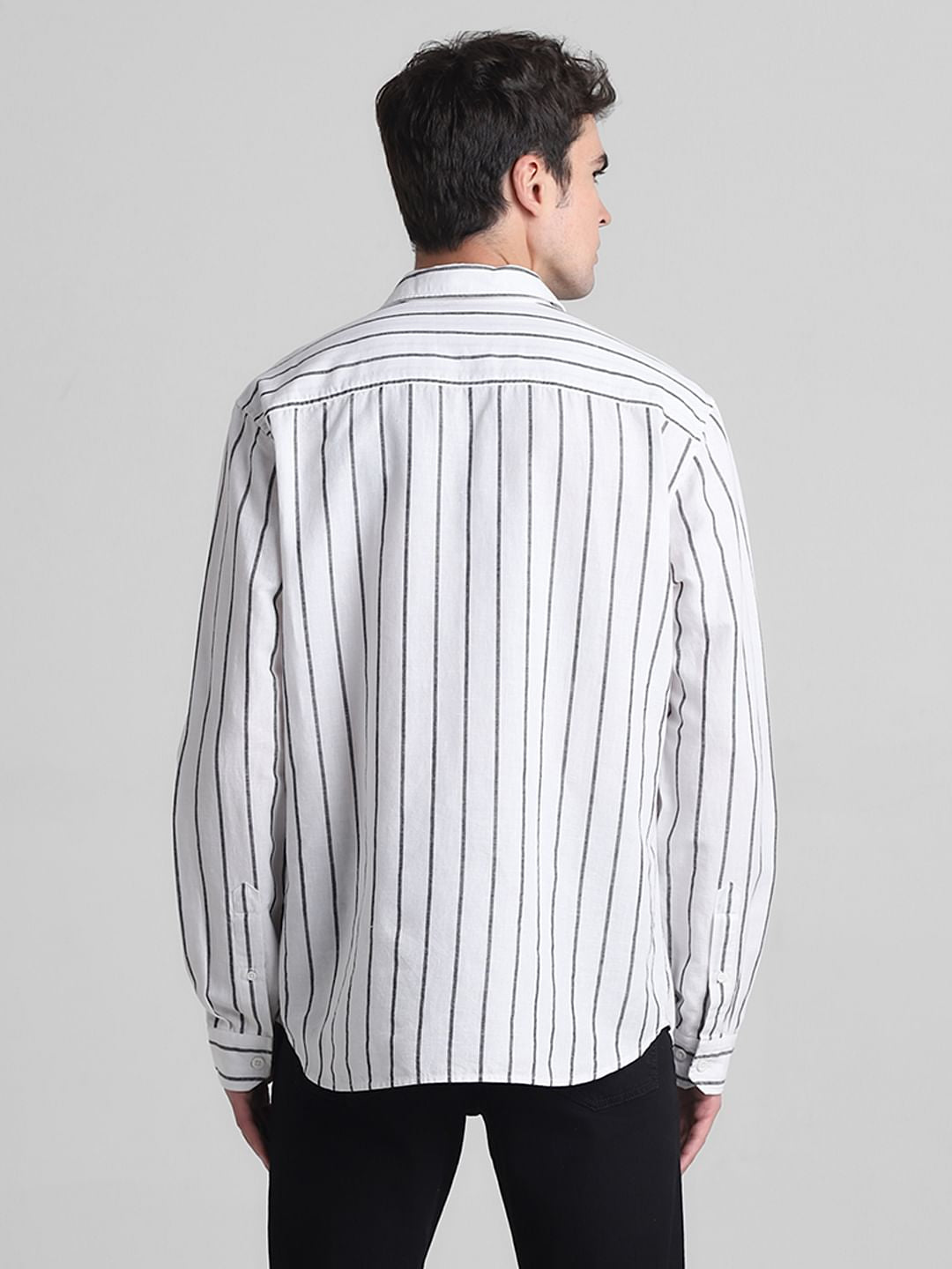 White Striped Full Sleeves Shirt