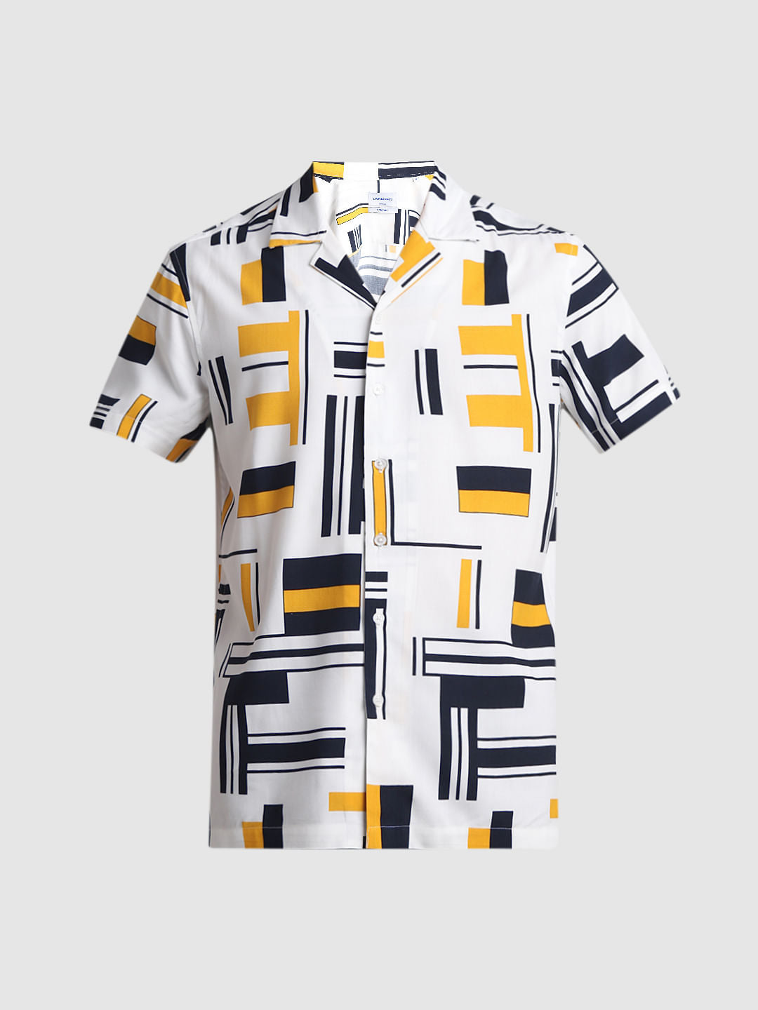 White Printed Short Sleeves Shirt