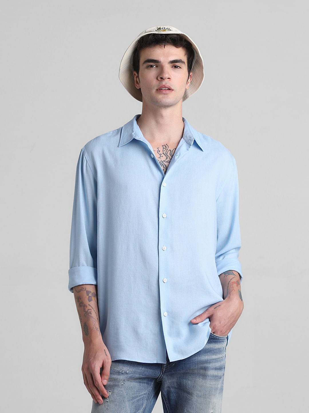 Blue Full Sleeves Shirt - S