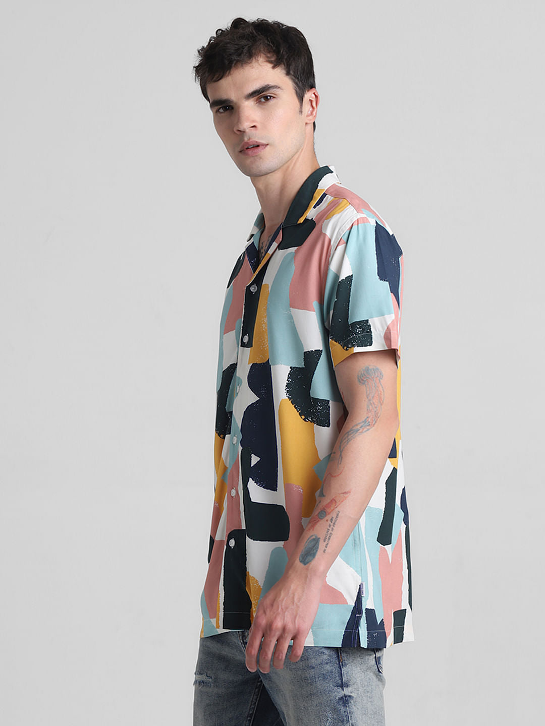 Pink Printed Short Sleeves Shirt