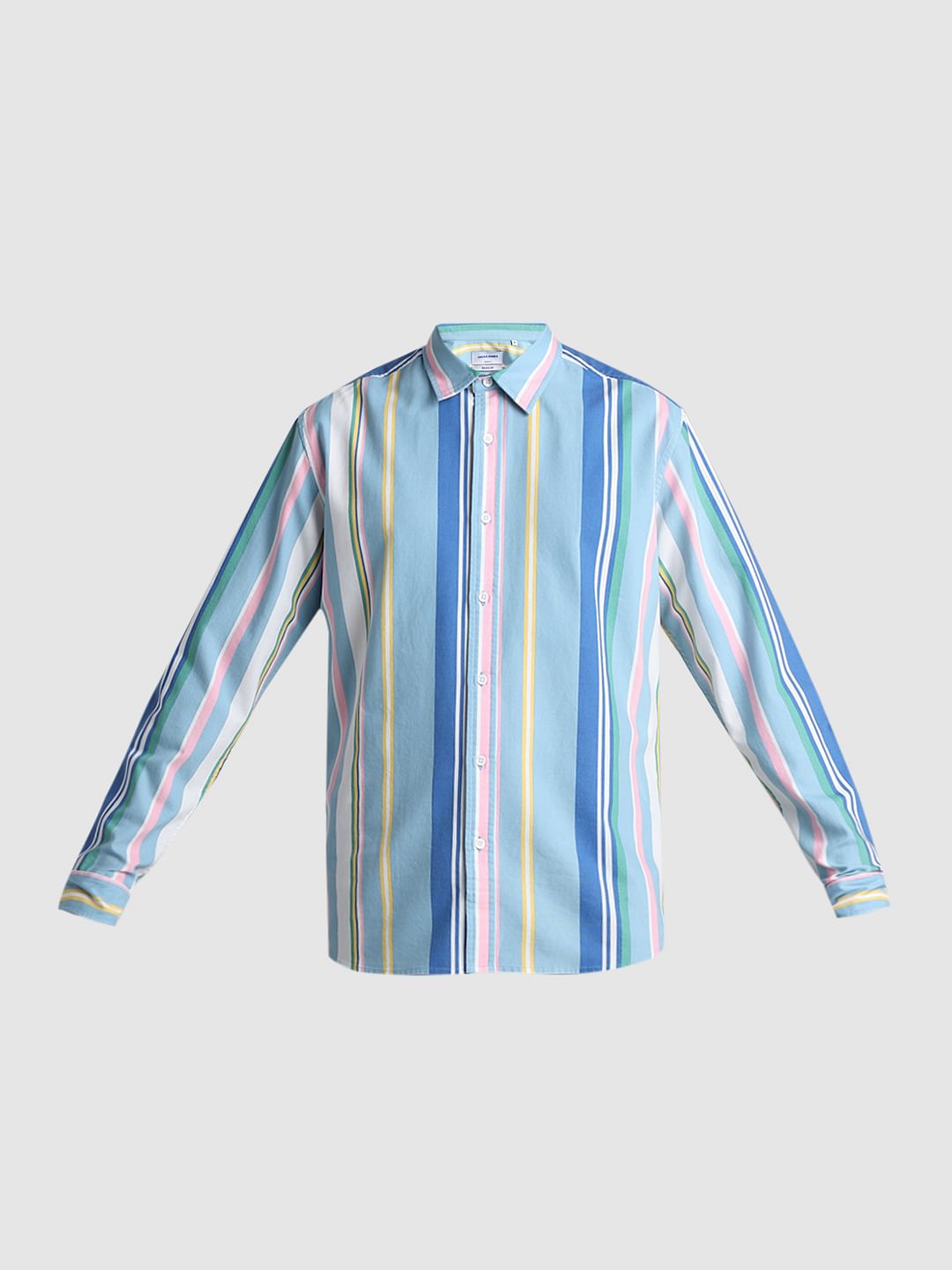 Blue Striped Full Sleeves Shirt