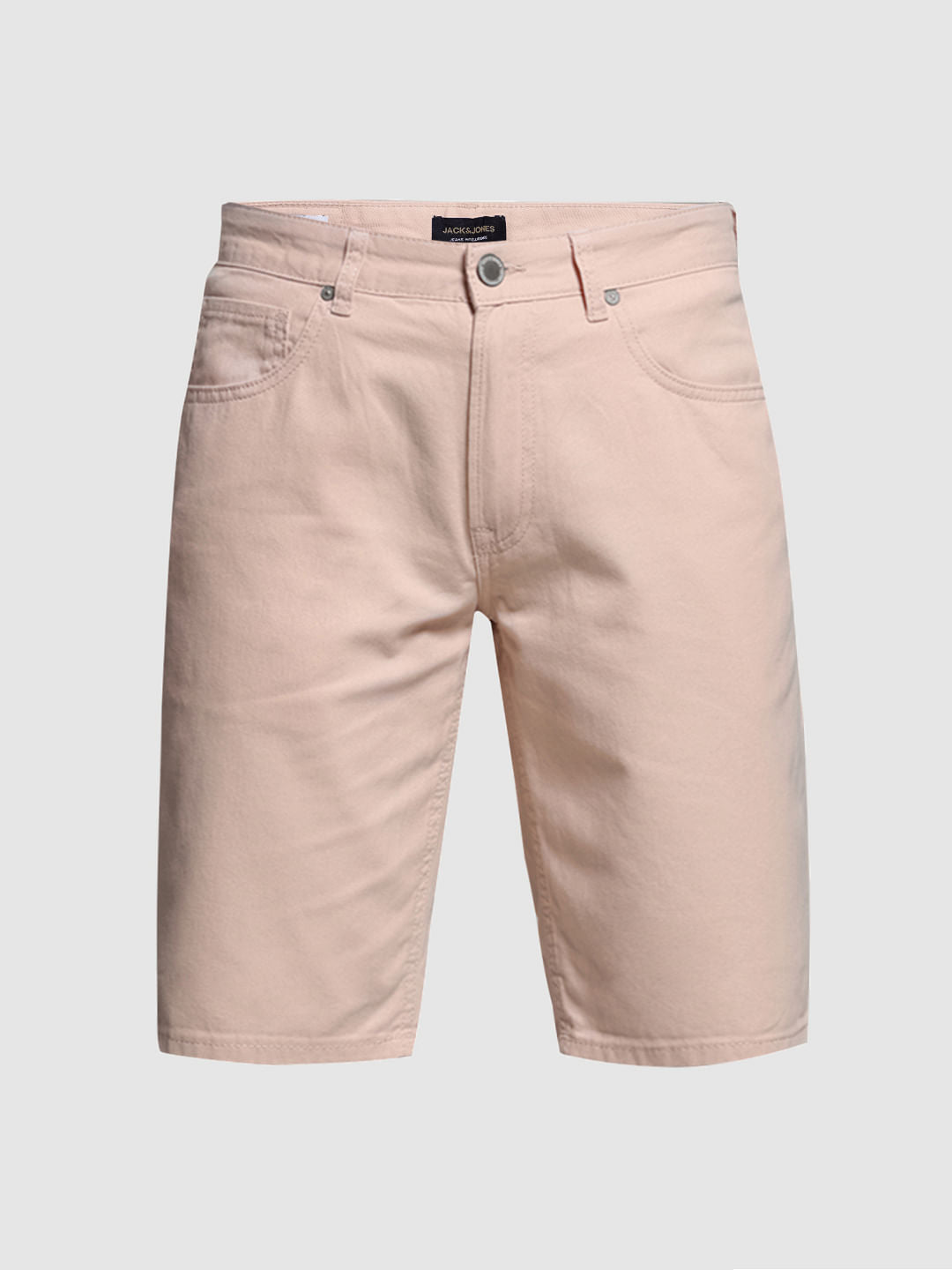 Pink Mid Rise Cotton Shorts