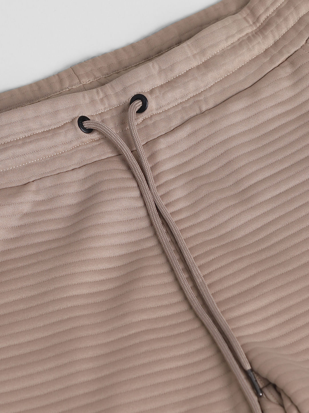 Brown mid Rise Striped Sweatshorts