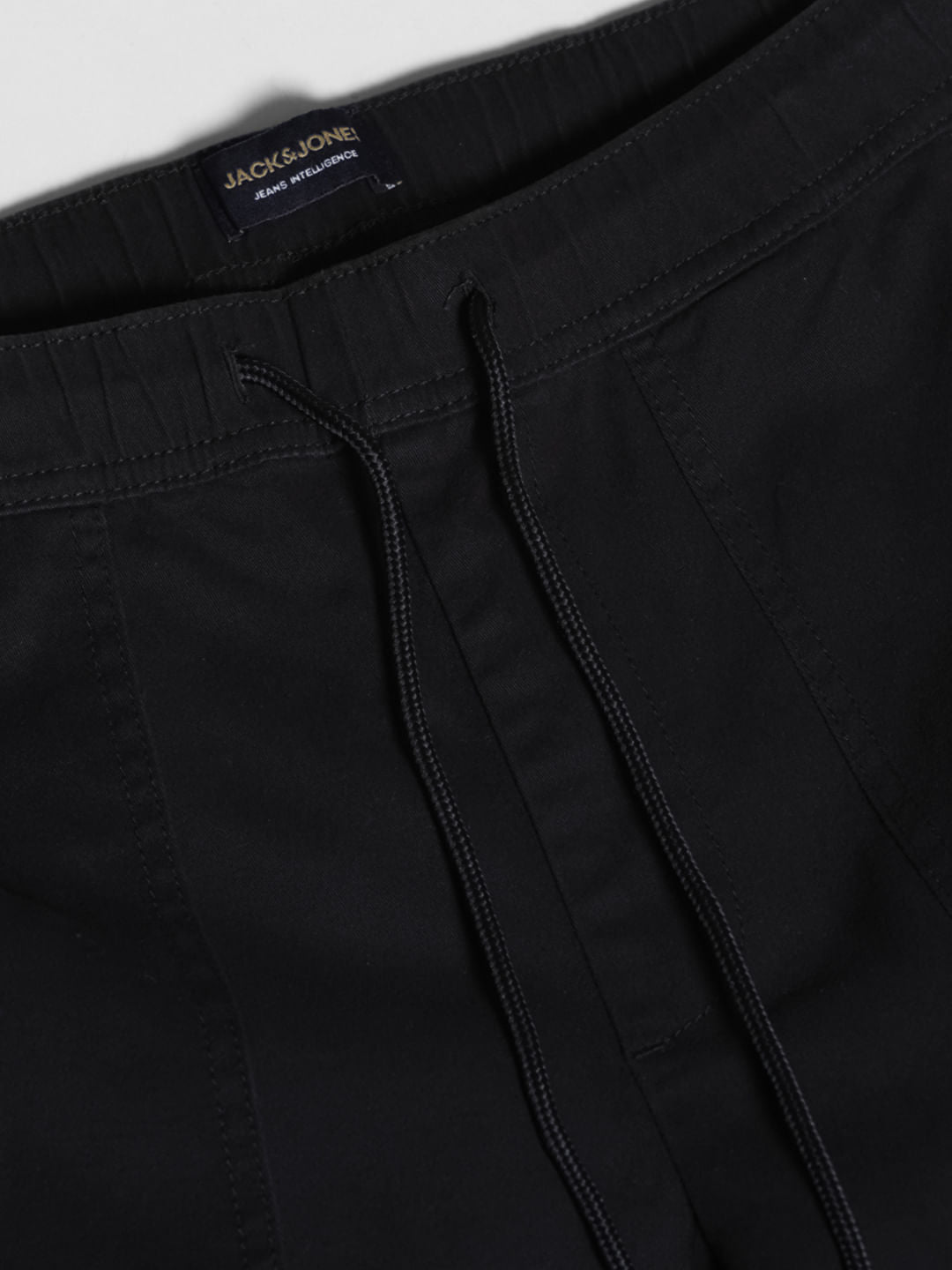 Black Mid Rise Cotton Jogger Pants