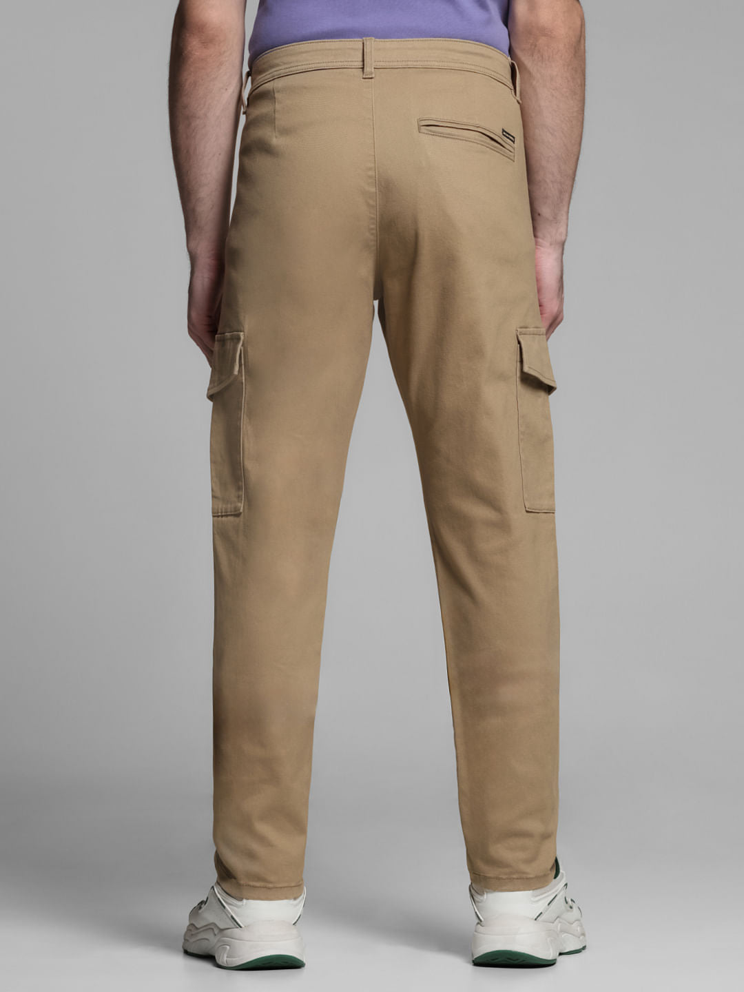 Brown Mid Rise Cargo Trousers